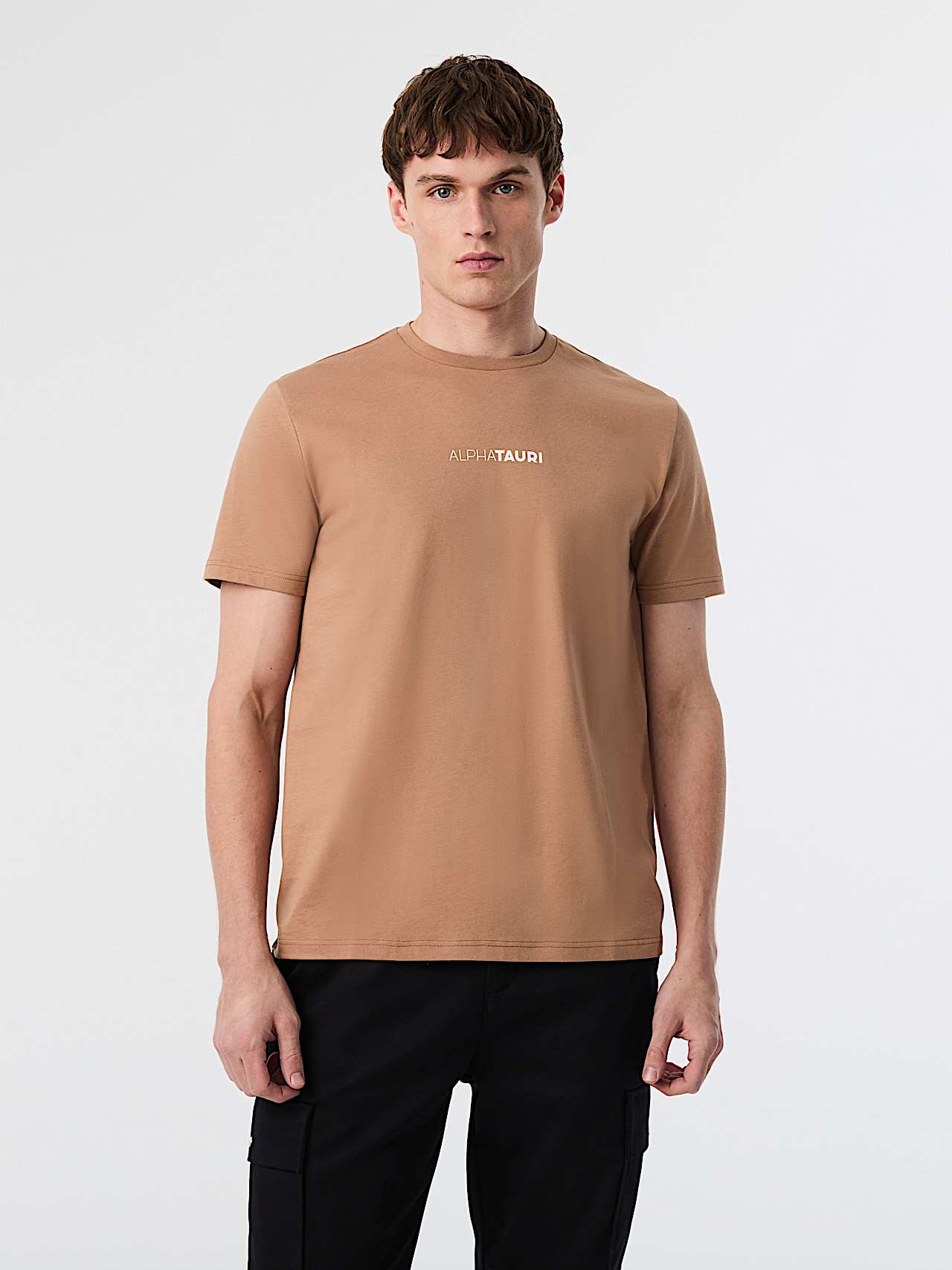 AlphaTauri | JOTTO V1.Y8.02 | Organic Cotton T-Shirt in Camel for Homme AlphaTauri | JOTTO V1.Y8.02 | Organic Cotton T-Shirt in Camel for Homme