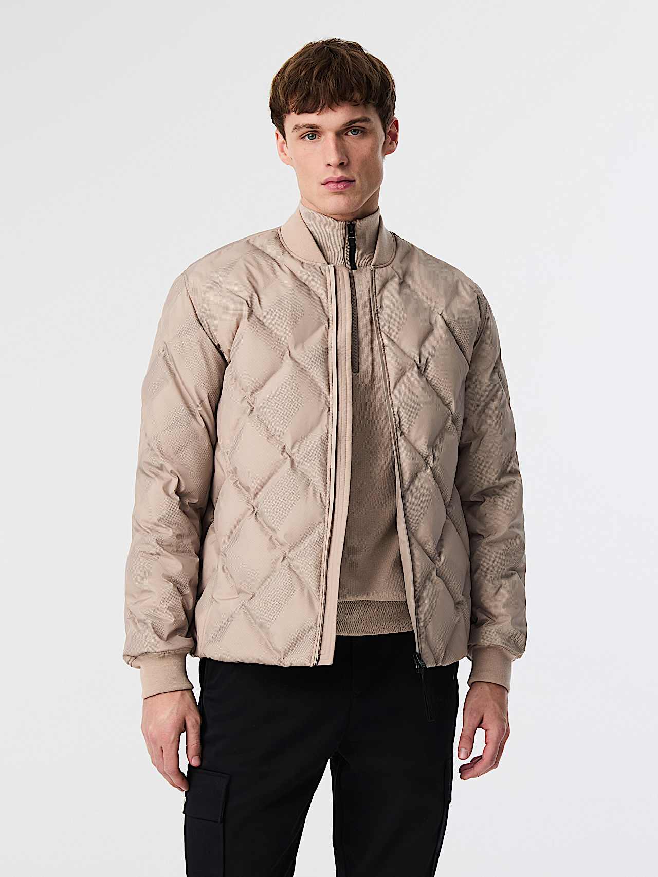 AlphaTauri | OCTAL V1.Y9.02 | Bomber in Primaloft® trapuntato in Silver Beige for Uomo