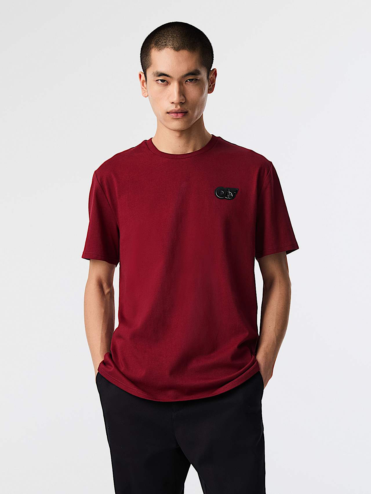 AlphaTauri | JOTTA V2.Y9.02 | Organic Cotton Logo T-Shirt in Dark Berry for Homme AlphaTauri | JOTTA V2.Y9.02 | Organic Cotton Logo T-Shirt in Dark Berry for Homme