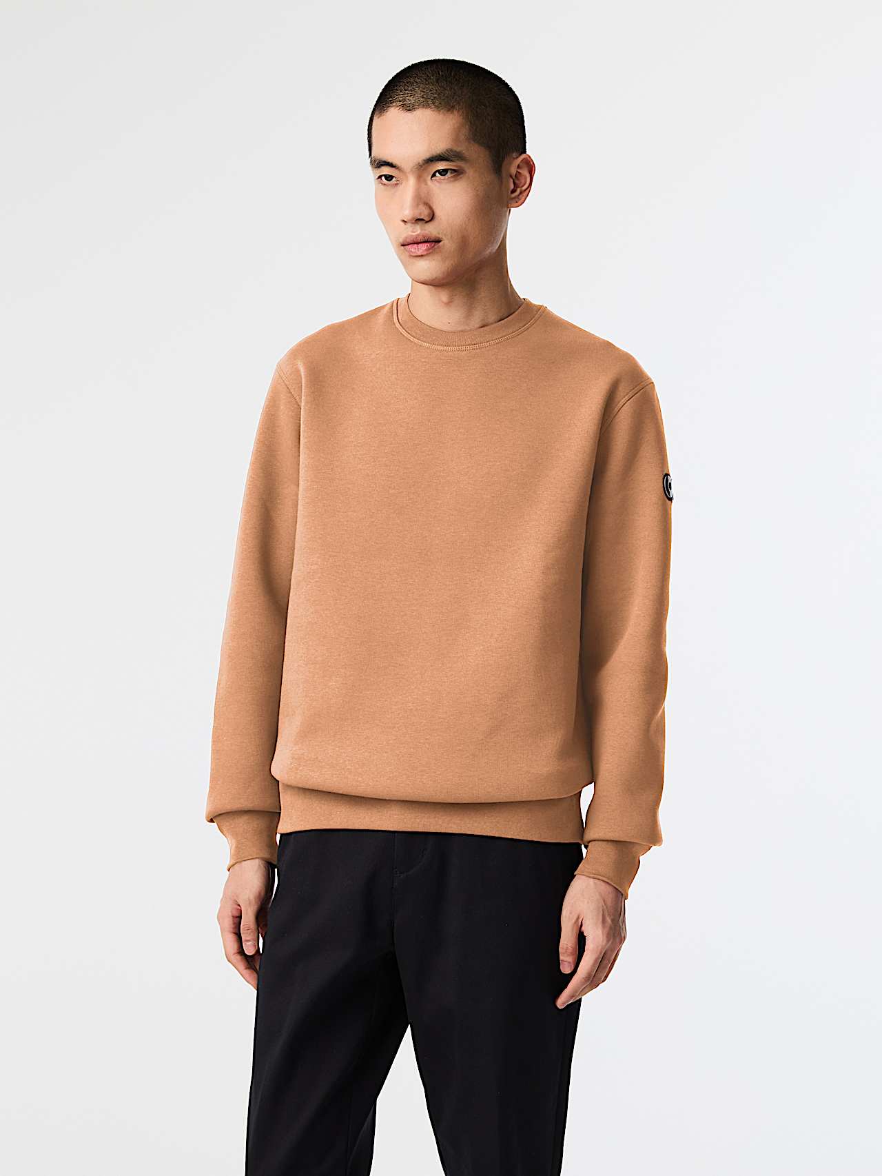 AlphaTauri | SERUA V3.Y9.02 | Felpa girocollo con logo Esclusivo in Camel for Uomo