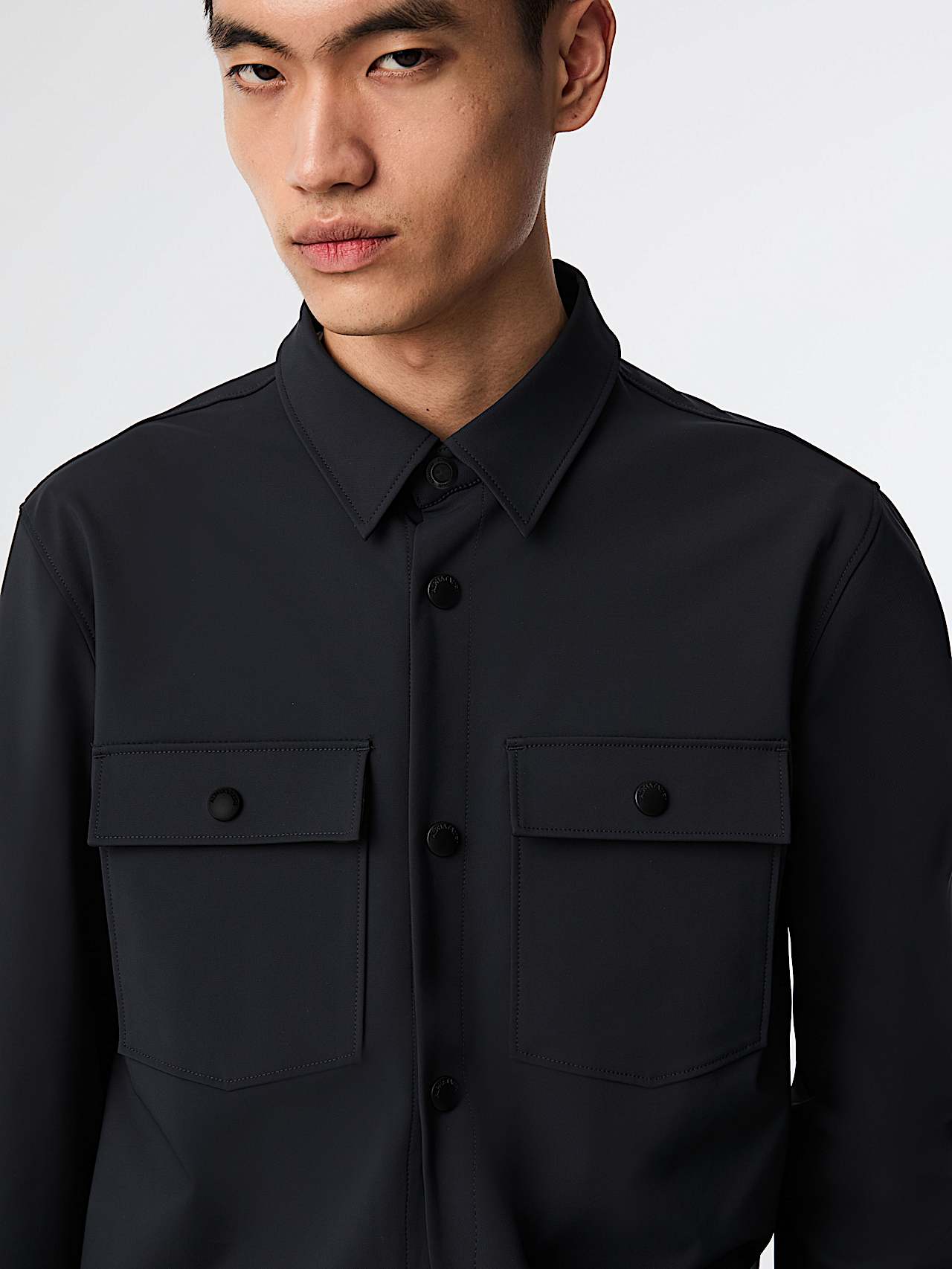 AlphaTauri | WARA V1.Y9.02 | Soft-Shell Overshirt with 2-Way-Stretch in Black for Men