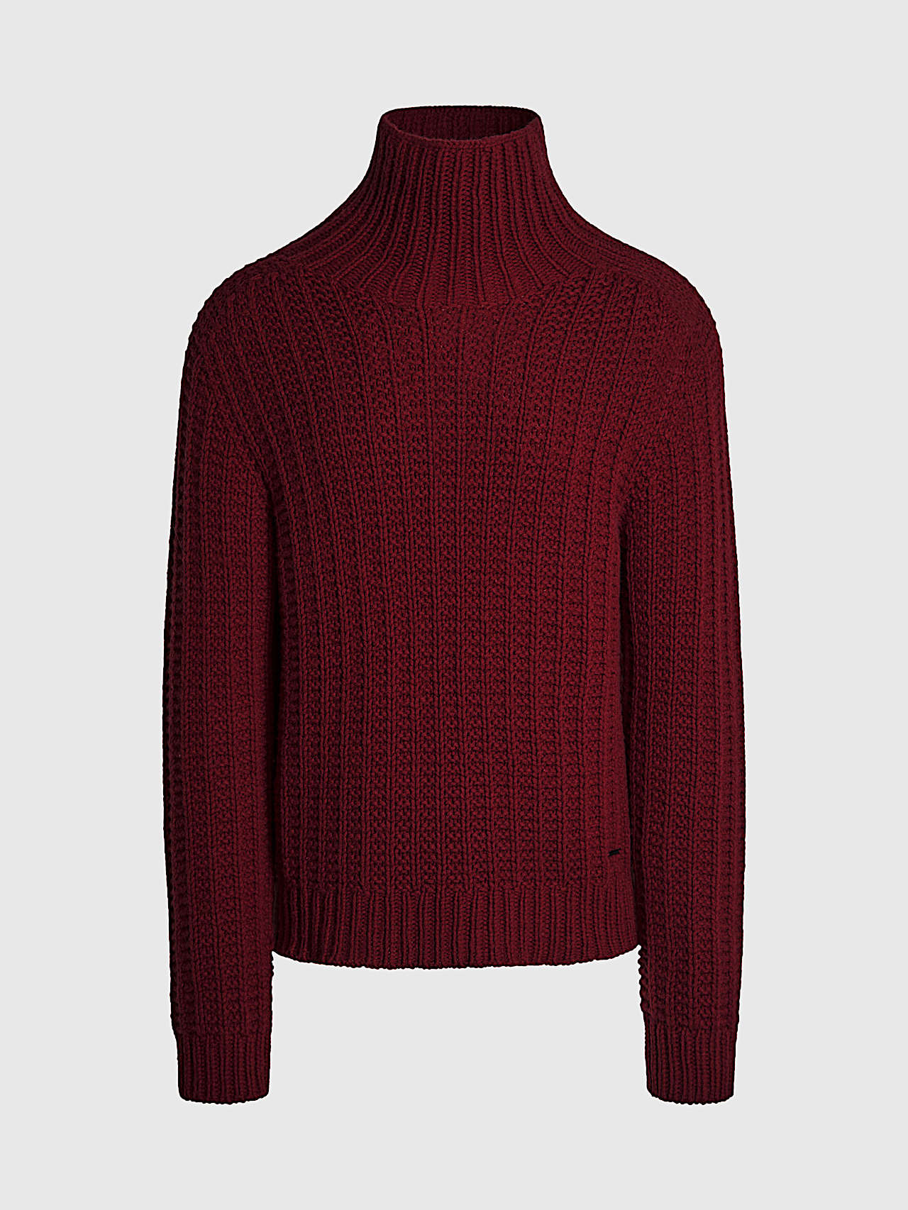 AlphaTauri | FINAR V2.Y9.02 | Seamless 3D Chunky Knit Turtleneck Sweater in Dark Berry for Homme AlphaTauri | FINAR V2.Y9.02 | Seamless 3D Chunky Knit Turtleneck Sweater in Dark Berry for Homme