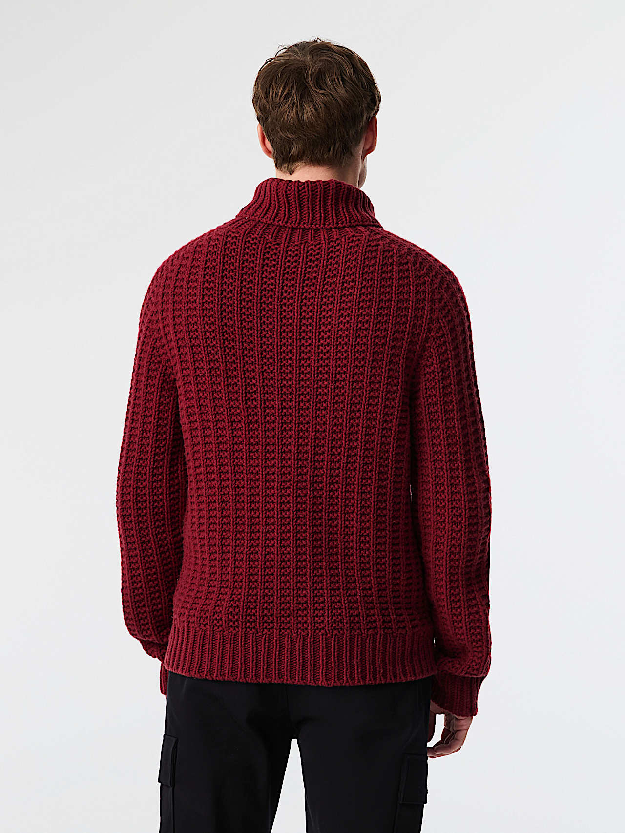 AlphaTauri | FINAR V2.Y9.02 | Jersey de cuello vuelto de punto grueso 3D sin costuras in Dark Berry for Hombre