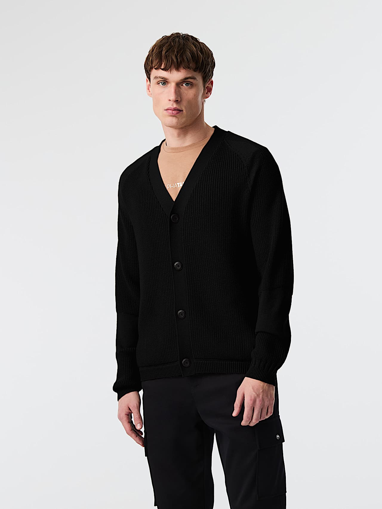 AlphaTauri | FARPO V1.Y9.02 | Cárdigan sin costuras de punto 3D in Black for Hombre