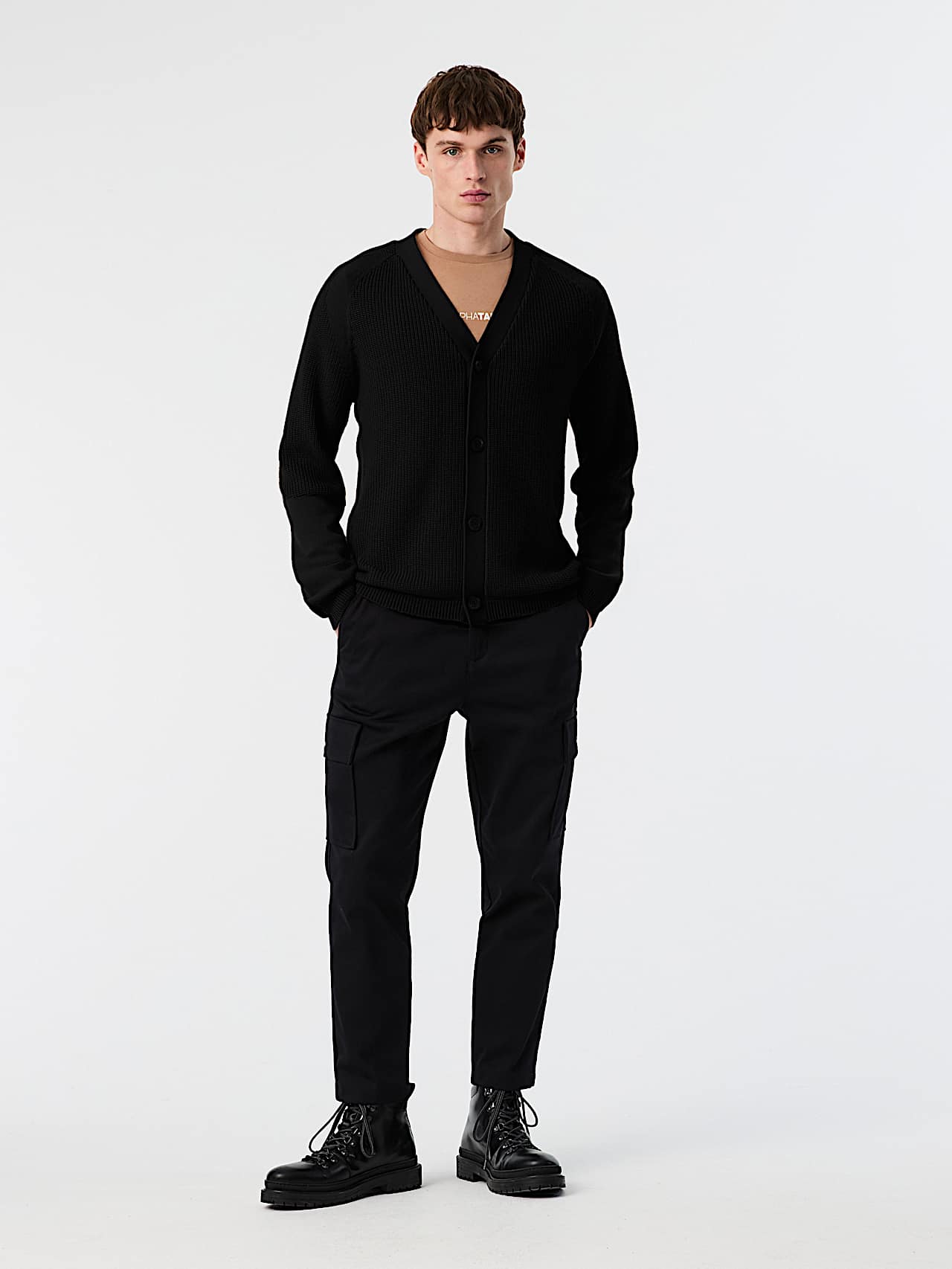 AlphaTauri | FARPO V1.Y9.02 | Cárdigan sin costuras de punto 3D in Black for Hombre