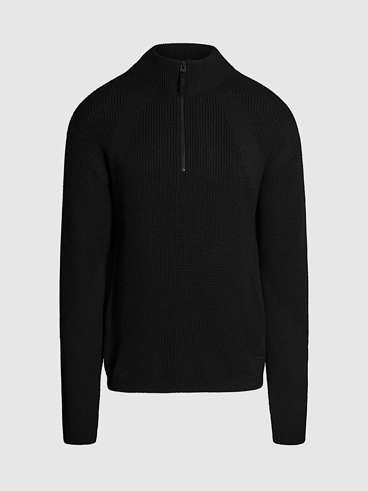 AlphaTauri | FLINT V1.Y9.02 | Maglione in maglia 3D con mezza cerniera senza cuciture in Black for Uomo