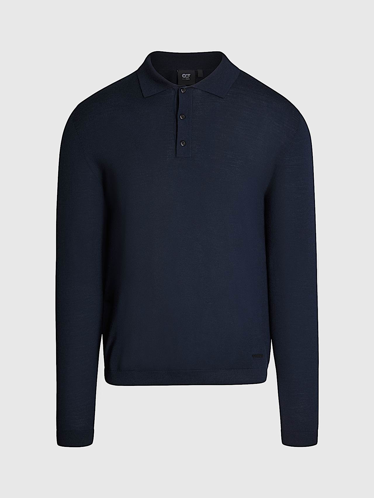 AlphaTauri | FYON V1.Y9.02 | Seamless 3D Knit Wool Polo Neck Sweater in Dark Navy for Hombre AlphaTauri | FYON V1.Y9.02 | Seamless 3D Knit Wool Polo Neck Sweater in Dark Navy for Hombre