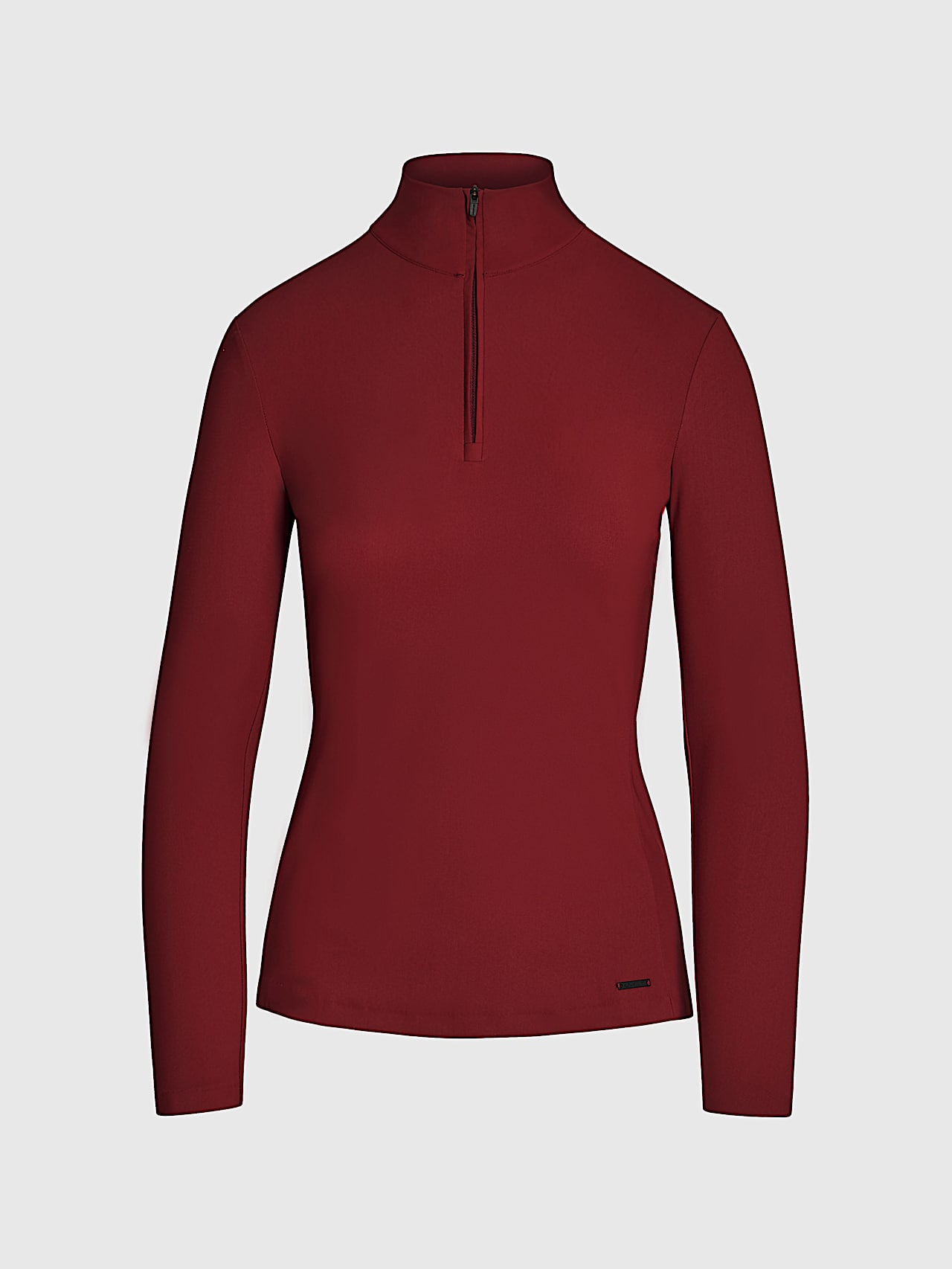 AlphaTauri | SHARD V1.Y9.02 | Langarmshirt aus Power Stretch Jersey mit halbem Reißverschluss in Dark Berry für Damen