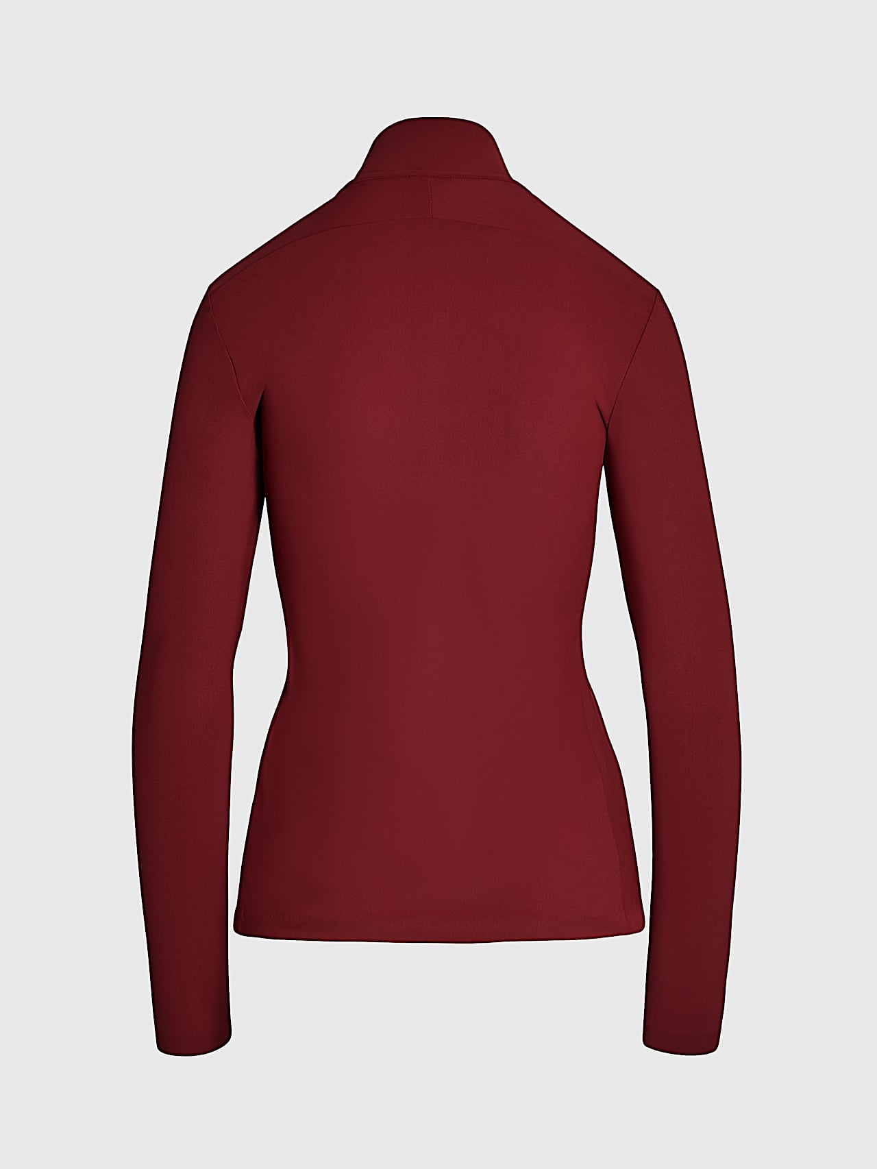 AlphaTauri | SHARD V1.Y9.02 | Langarmshirt aus Power Stretch Jersey mit halbem Reißverschluss in Dark Berry für Damen