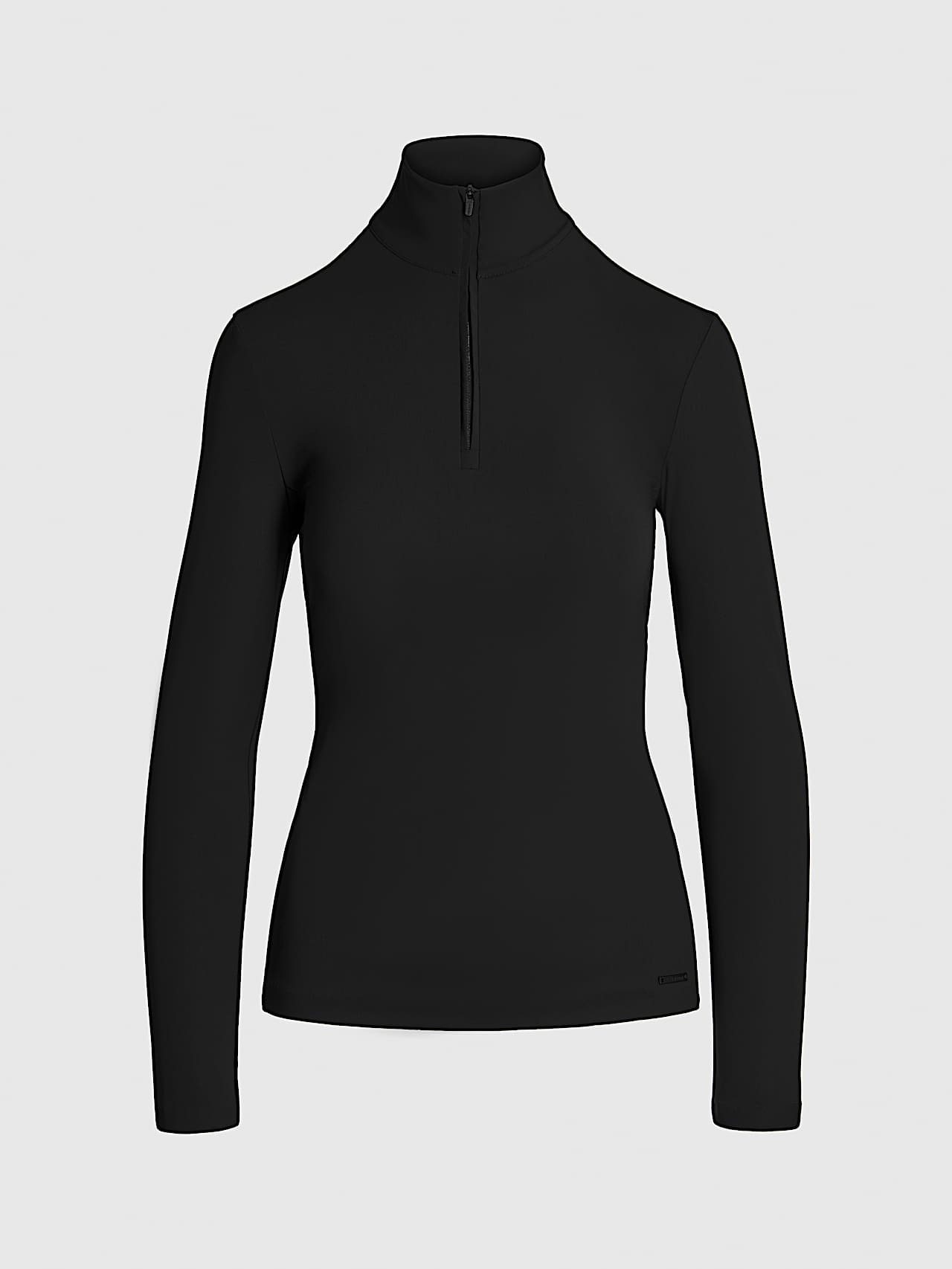 AlphaTauri | SHARD V1.Y9.02 | Langarmshirt aus Power Stretch Jersey mit halbem Reißverschluss in Black für Damen