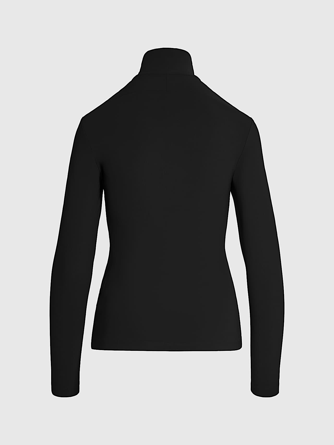 AlphaTauri | SHARD V1.Y9.02 | Langarmshirt aus Power Stretch Jersey mit halbem Reißverschluss in Black für Damen
