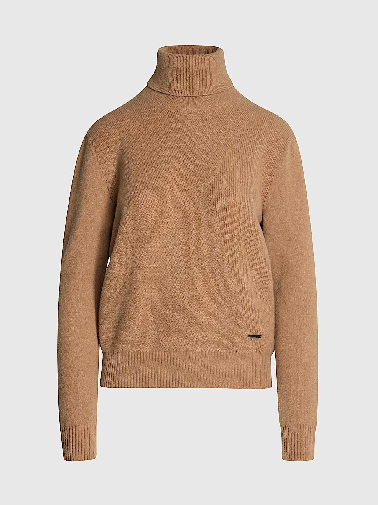 AlphaTauri | FAMMA V1.Y9.02 | Premium Wool Blend Turtleneck Sweater in Camel for Mujer AlphaTauri | FAMMA V1.Y9.02 | Premium Wool Blend Turtleneck Sweater in Camel for Mujer