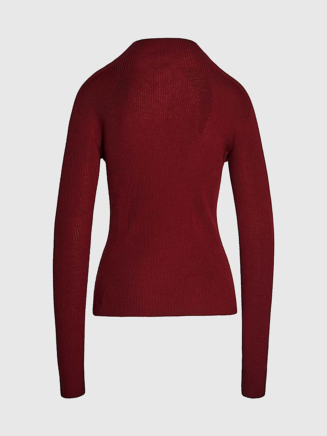 AlphaTauri | FRACT V1.Y9.02 | Seamless 3D Knit Wool Turtleneck Sweater in Dark Berry for Mujer AlphaTauri | FRACT V1.Y9.02 | Seamless 3D Knit Wool Turtleneck Sweater in Dark Berry for Mujer
