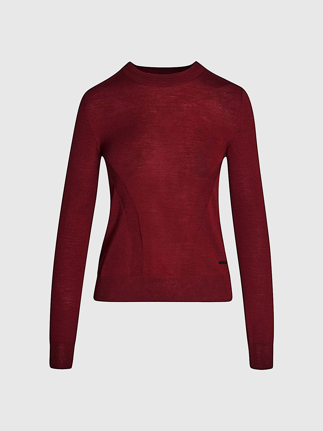 AlphaTauri | FATON V1.Y9.02 | Seamless 3D Knit Crewneck Sweater in Dark Berry for Mujer AlphaTauri | FATON V1.Y9.02 | Seamless 3D Knit Crewneck Sweater in Dark Berry for Mujer
