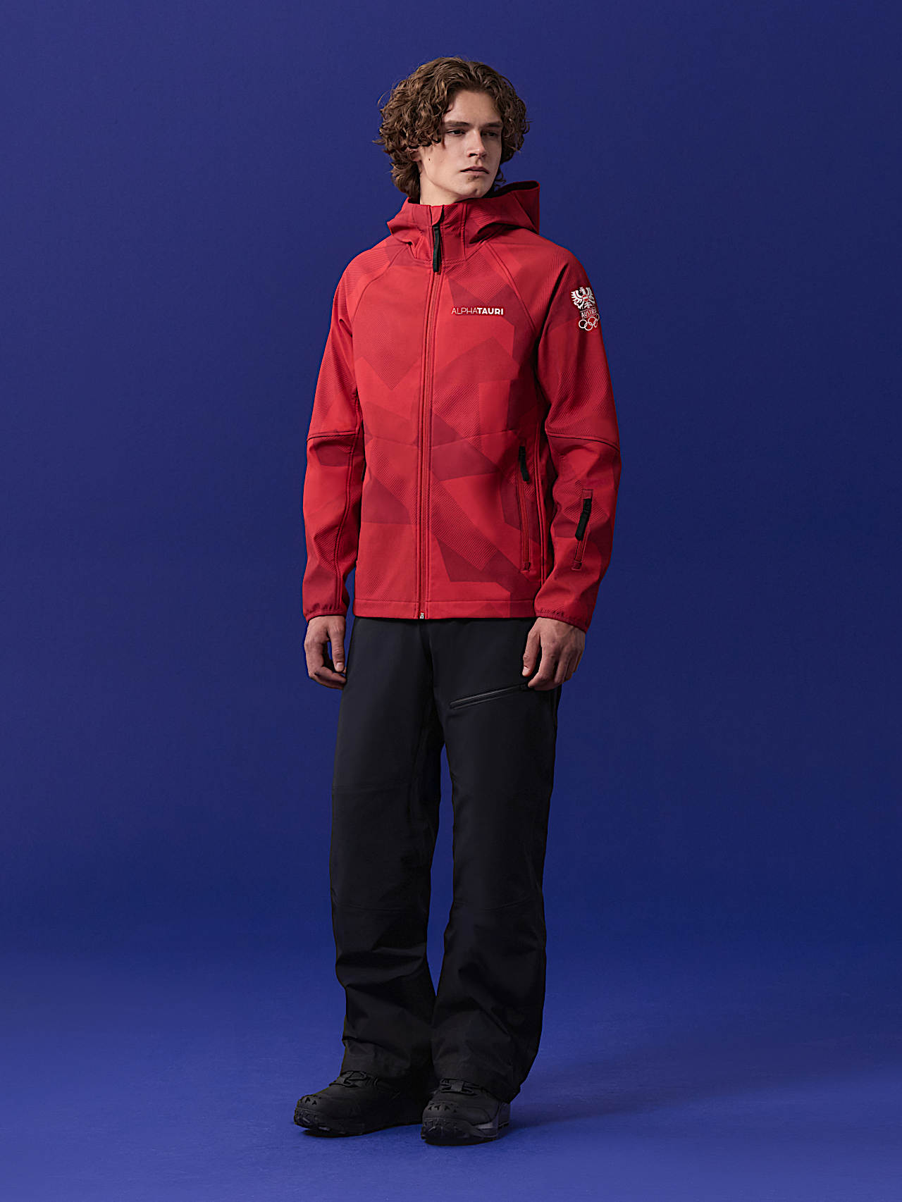 AlphaTauri | Veste Softshell pour homme | Collection Olympic Team Austria in Red for Homme