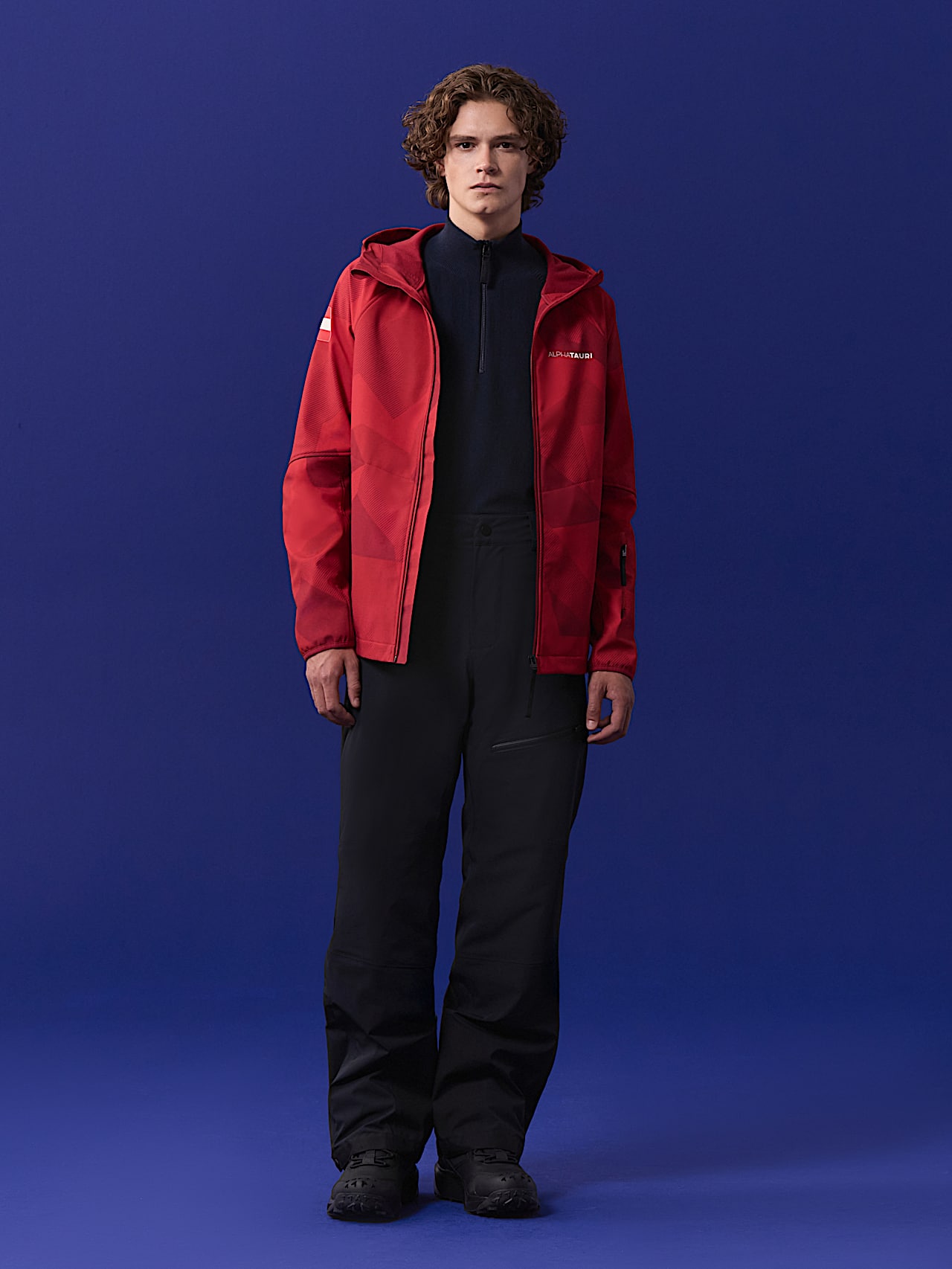 AlphaTauri | Veste Softshell pour homme | Collection Olympic Team Austria in Red for Homme