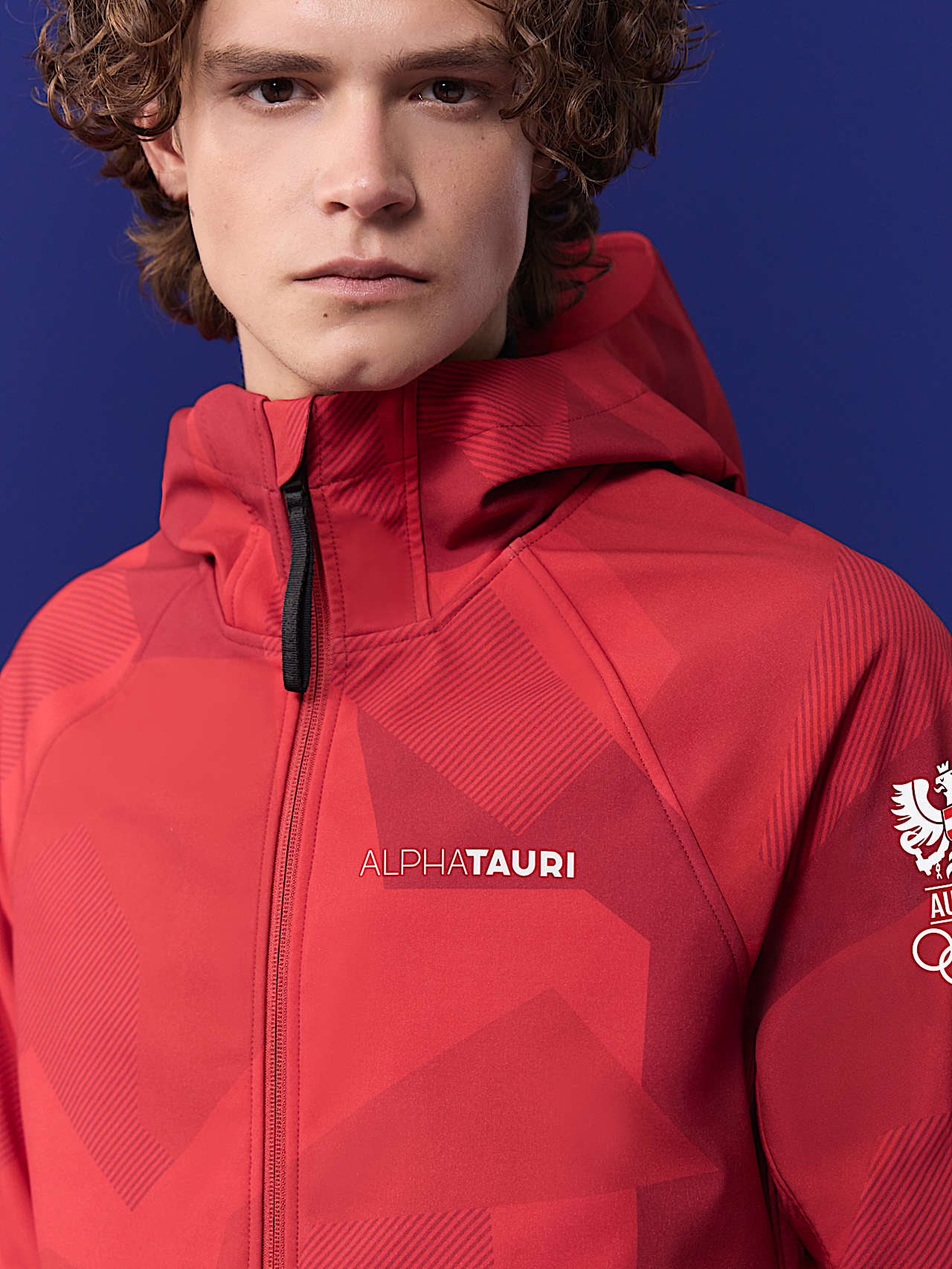AlphaTauri | Veste Softshell pour homme | Collection Olympic Team Austria in Red for Homme