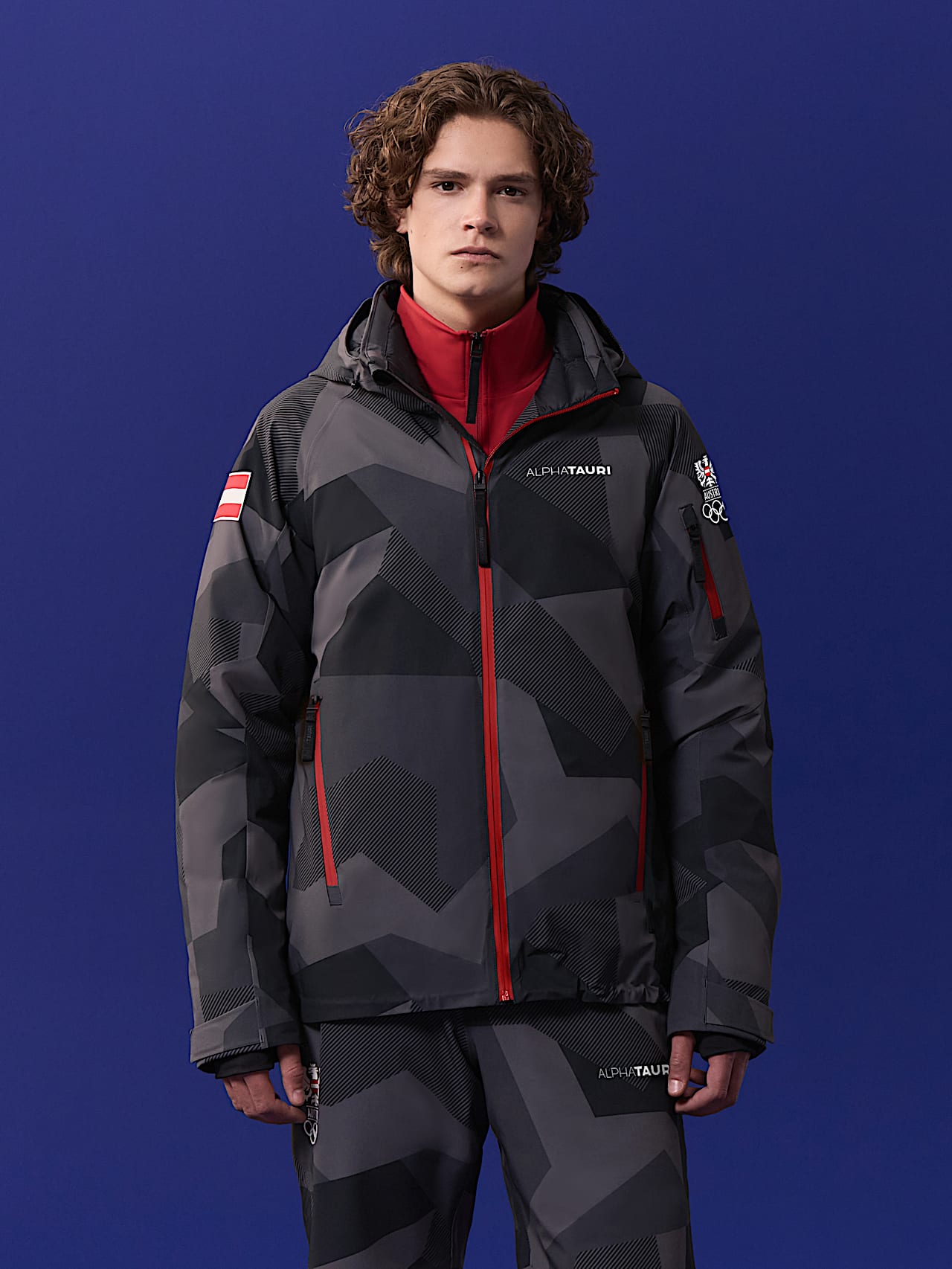 AlphaTauri | Veste de ski pour homme | Collection Olympic Team Austria in Black for Homme