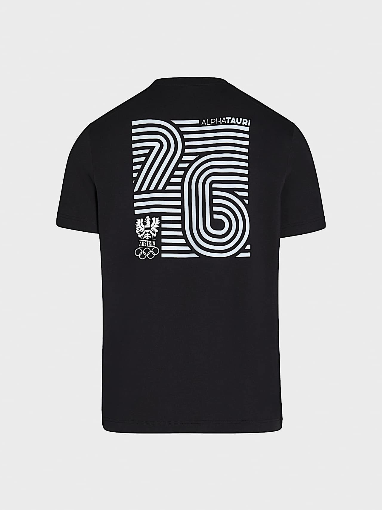 AlphaTauri | Unisex Backprint T-Shirt | Olympic Team Austria Collection in Black for Unisex AlphaTauri | Unisex Backprint T-Shirt | Olympic Team Austria Collection in Black for Unisex