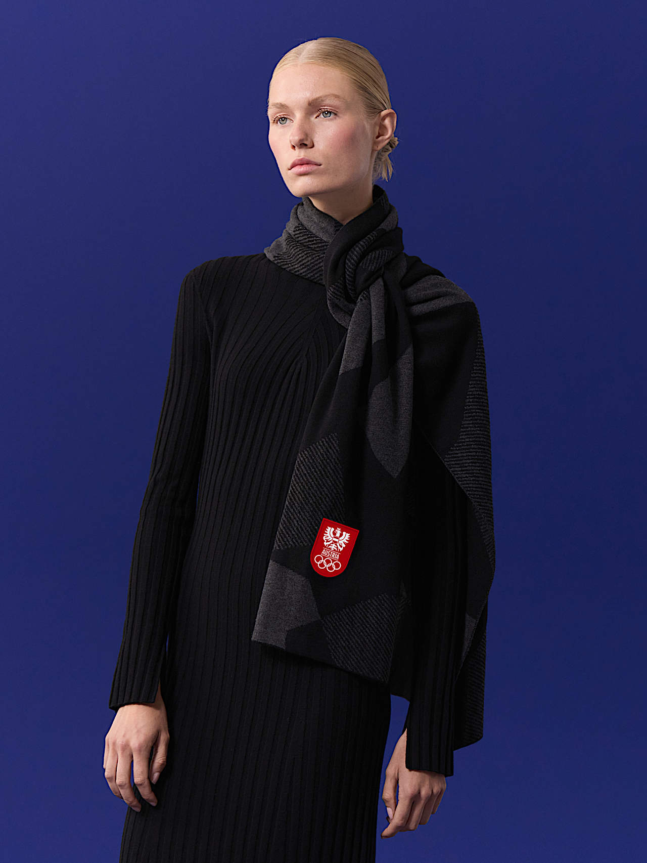 AlphaTauri | Écharpe en maille | Collection Olympic Team Austria in Black for Unisexe