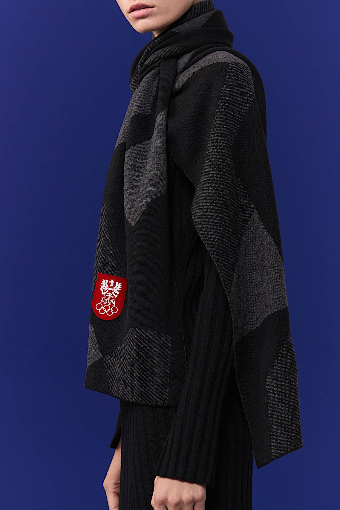 AlphaTauri | Écharpe en maille | Collection Olympic Team Austria in Black for Unisexe