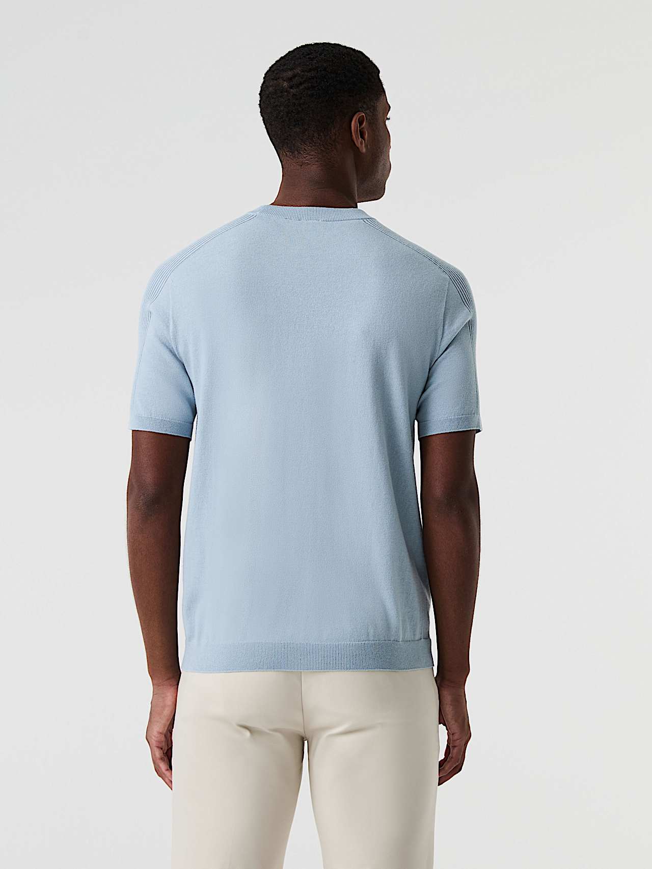 AlphaTauri | FOTOR V2.Y9.01 | T-shirt en maille 3D en coton et Coolmax® sans couture in Fog Blue for Homme