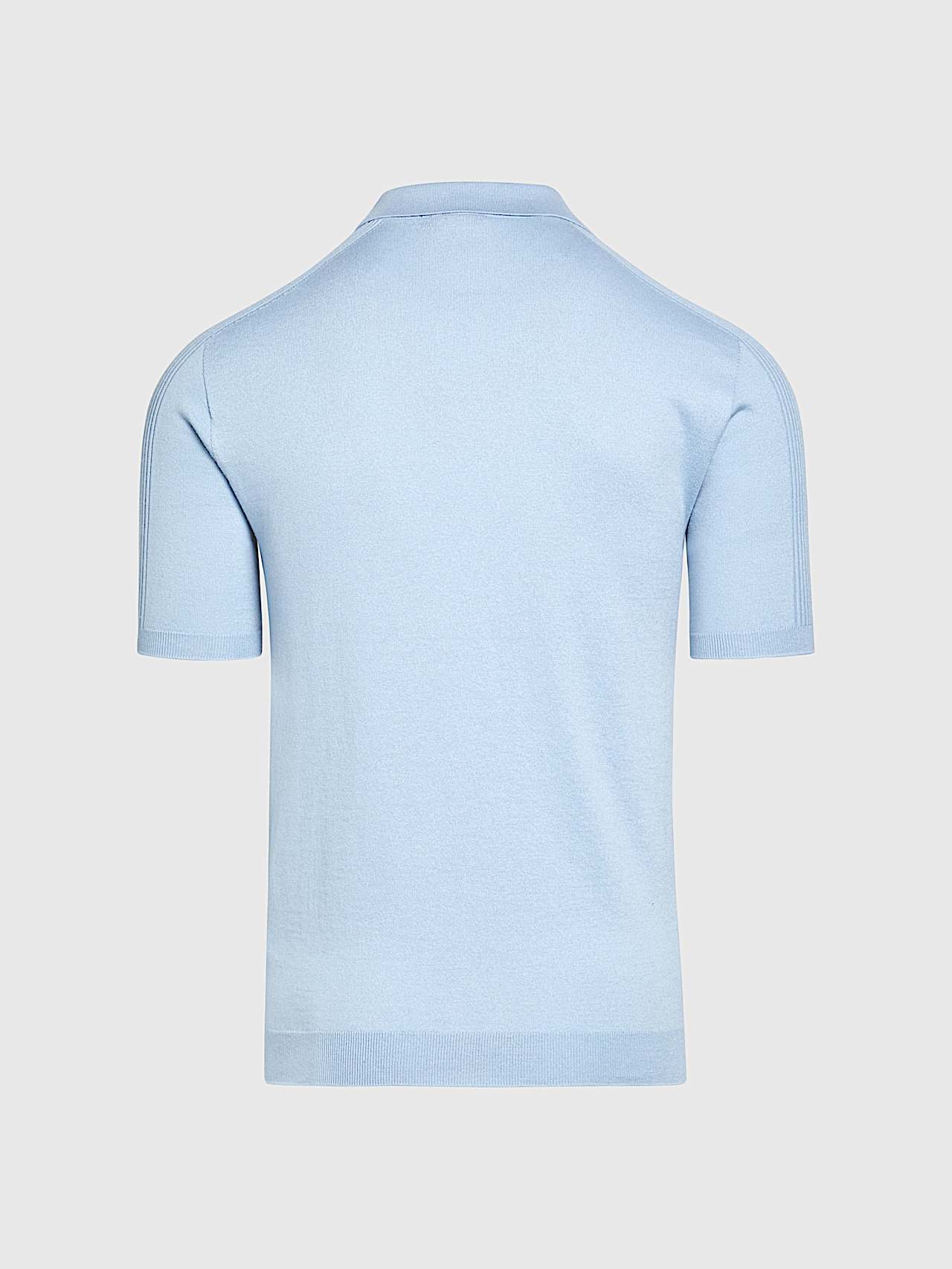 AlphaTauri | FOTOL V1.Y9.01 | Nahtloses 3D-Strick-Poloshirt aus Baumwolle und Coolmax® in Fog Blue für Herren