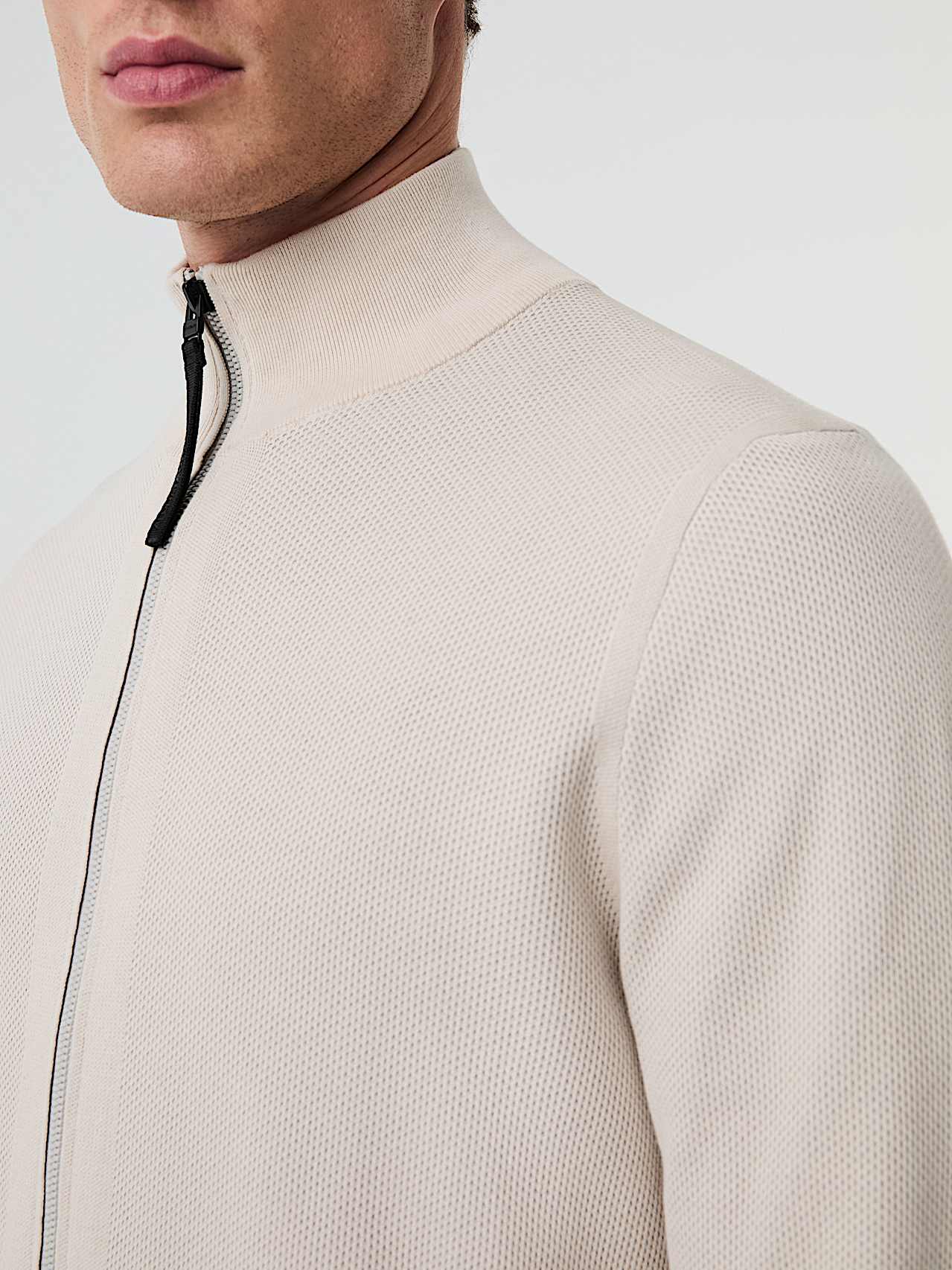 AlphaTauri | FAWAN V1.Y9.01 | Veste en maille de coton et lyocell in Stone for Homme