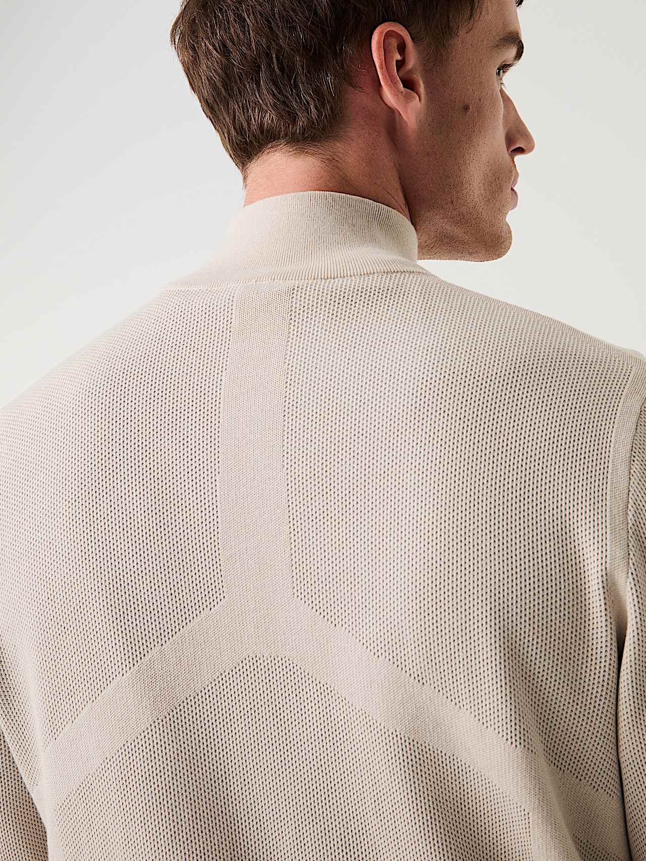 AlphaTauri | FAWAN V1.Y9.01 | Veste en maille de coton et lyocell in Stone for Homme