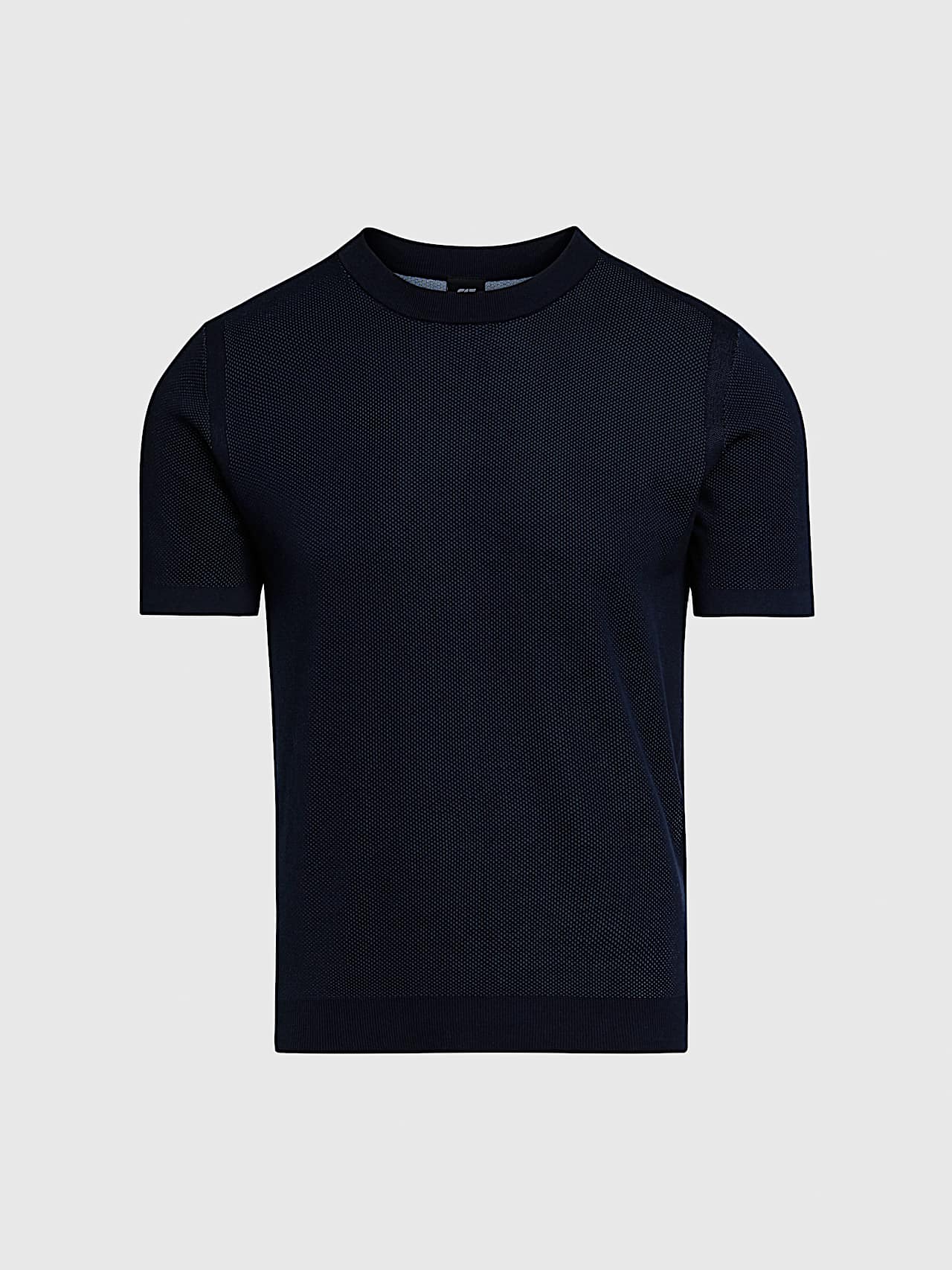 AlphaTauri | FAWEN V1.Y9.01 | Strick-T-Shirt aus Baumwolle und Lyocell in Navy für Herren