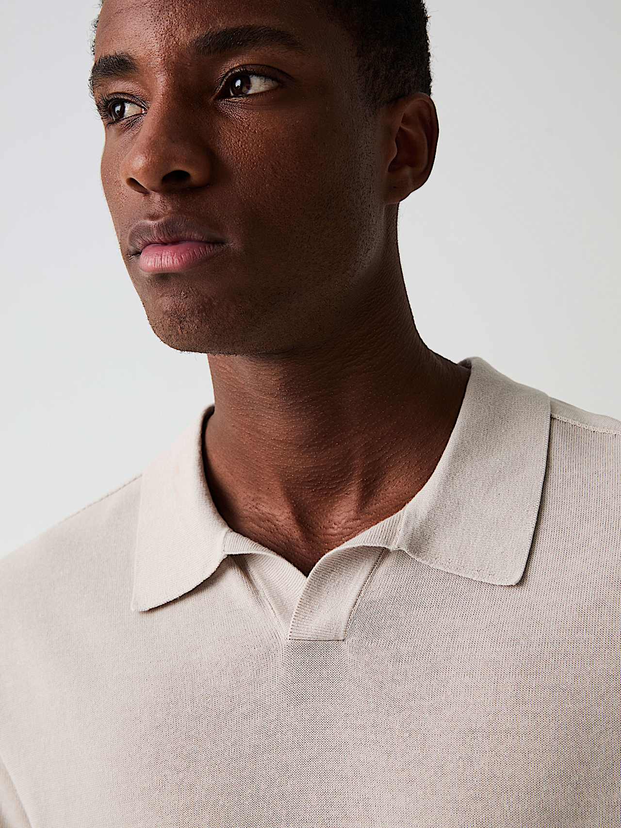 AlphaTauri | FASSA V1.Y9.01 | Polo en maille 3D en lin et coton sans coutures in Stone for Homme