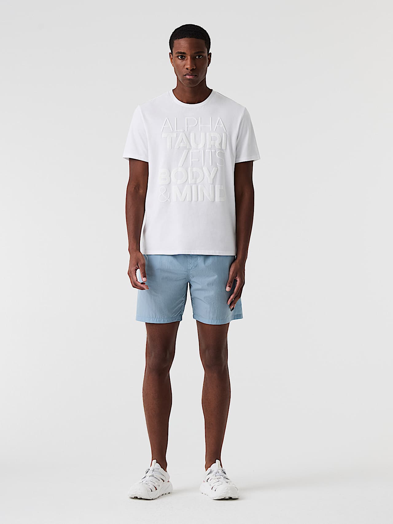 AlphaTauri | PETAL V1.Y9.01 | Leichte Badeshorts in Fog Blue für Herren