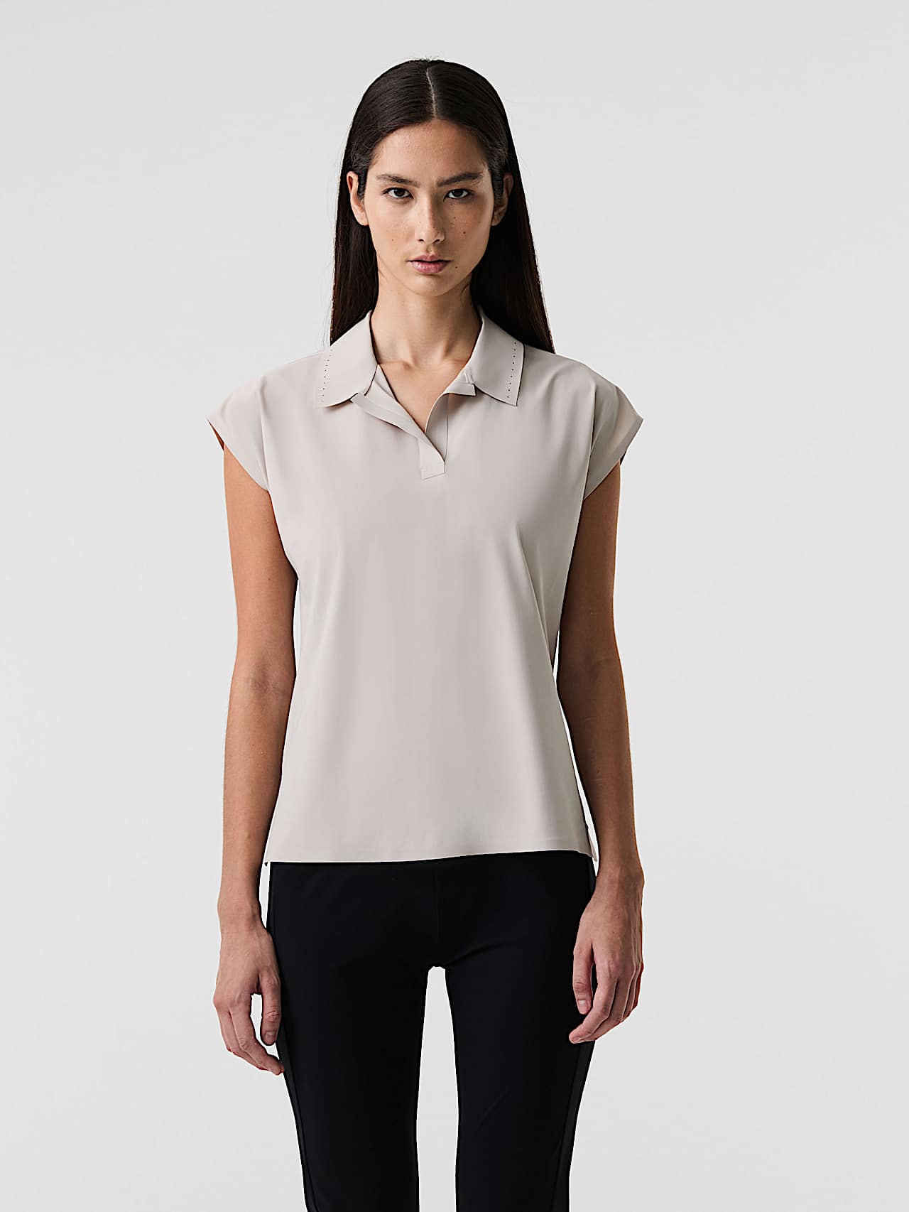 AlphaTauri | JEUWOL V1.Y9.01 | Polo en jersey Power Stretch in Stone for Femme
