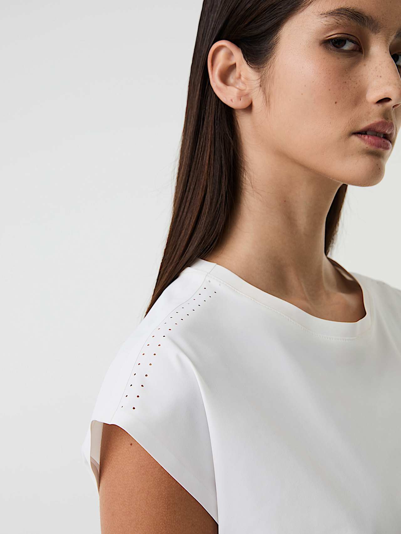 AlphaTauri | JEUWAL V2.Y9.01 | Haut en jersey Power Stretch in Blanc Cassé for Femme