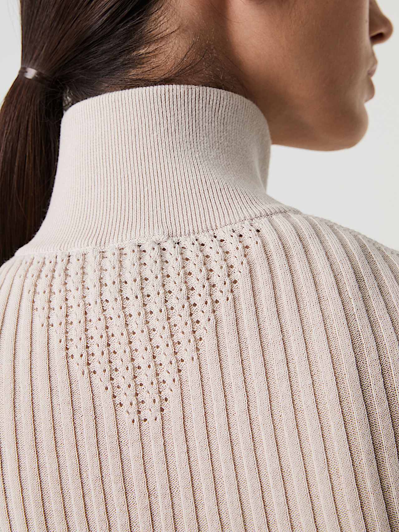 AlphaTauri | FONELA V1.Y9.01 | Giacca in lino e cotone in maglia 3D senza cuciture in Stone for Donna