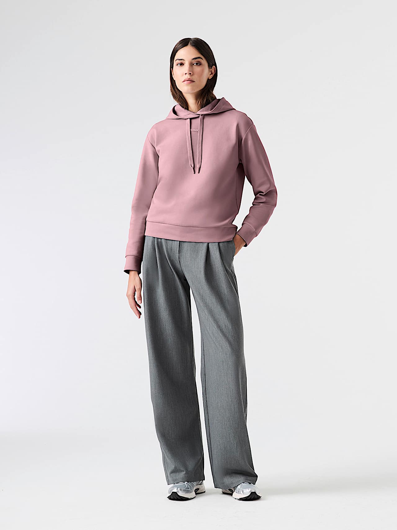 AlphaTauri | SURI V1.Y9.02 | Sudadera con capucha de corte holgado en interlock in Dark Rosewood for Mujer