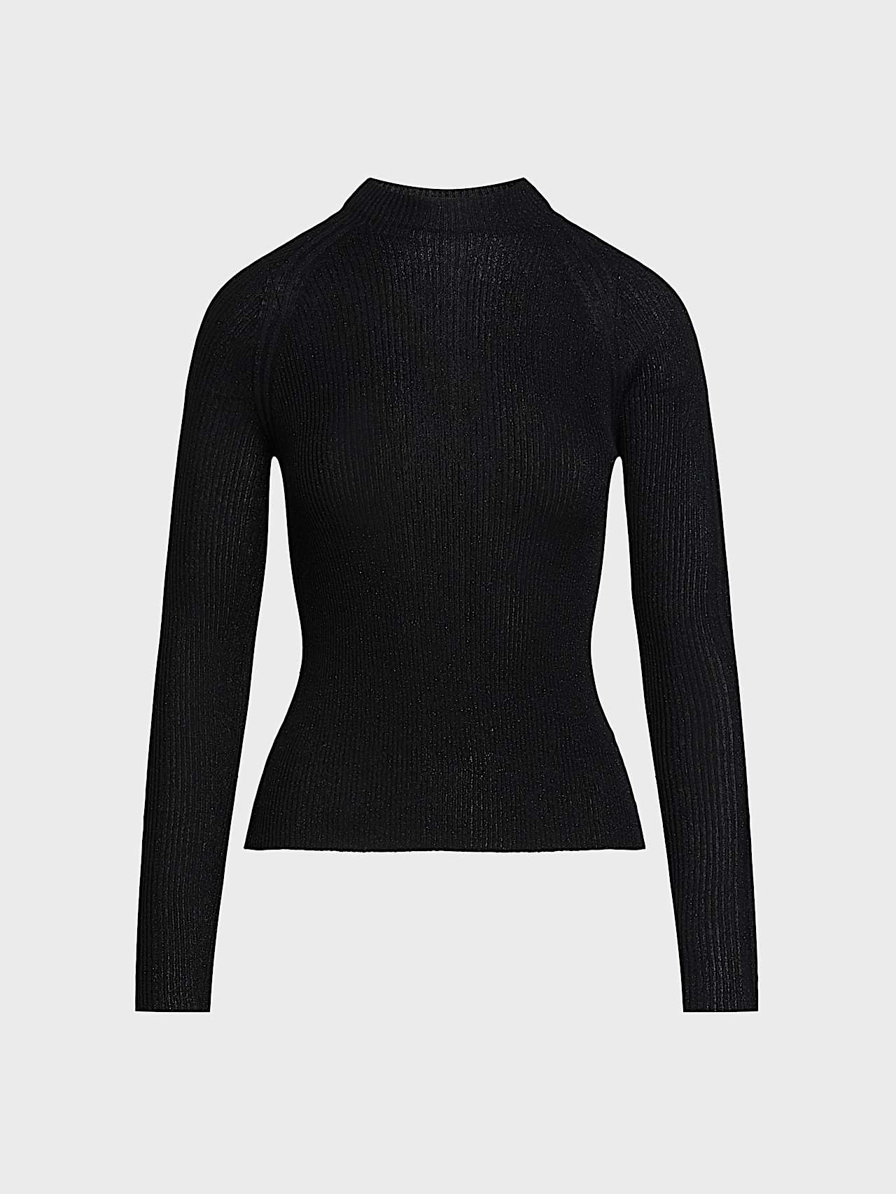 AlphaTauri | FLORA V1.Y9.02 | Sweat-shirt à col cheminée en maille 3D avec fil métallisé in Black for Femme