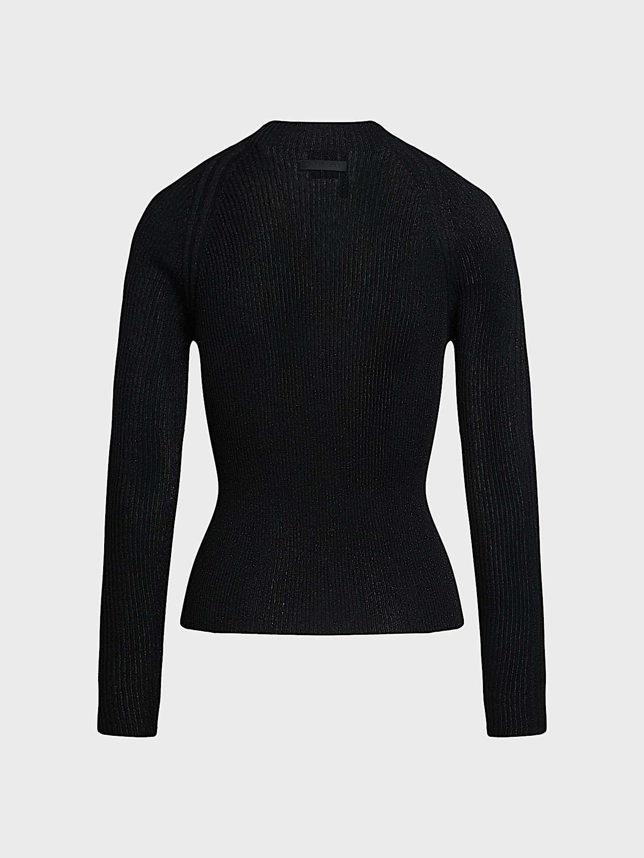 AlphaTauri | FLORA V1.Y9.02 | Sweat-shirt à col cheminée en maille 3D avec fil métallisé in Black for Femme