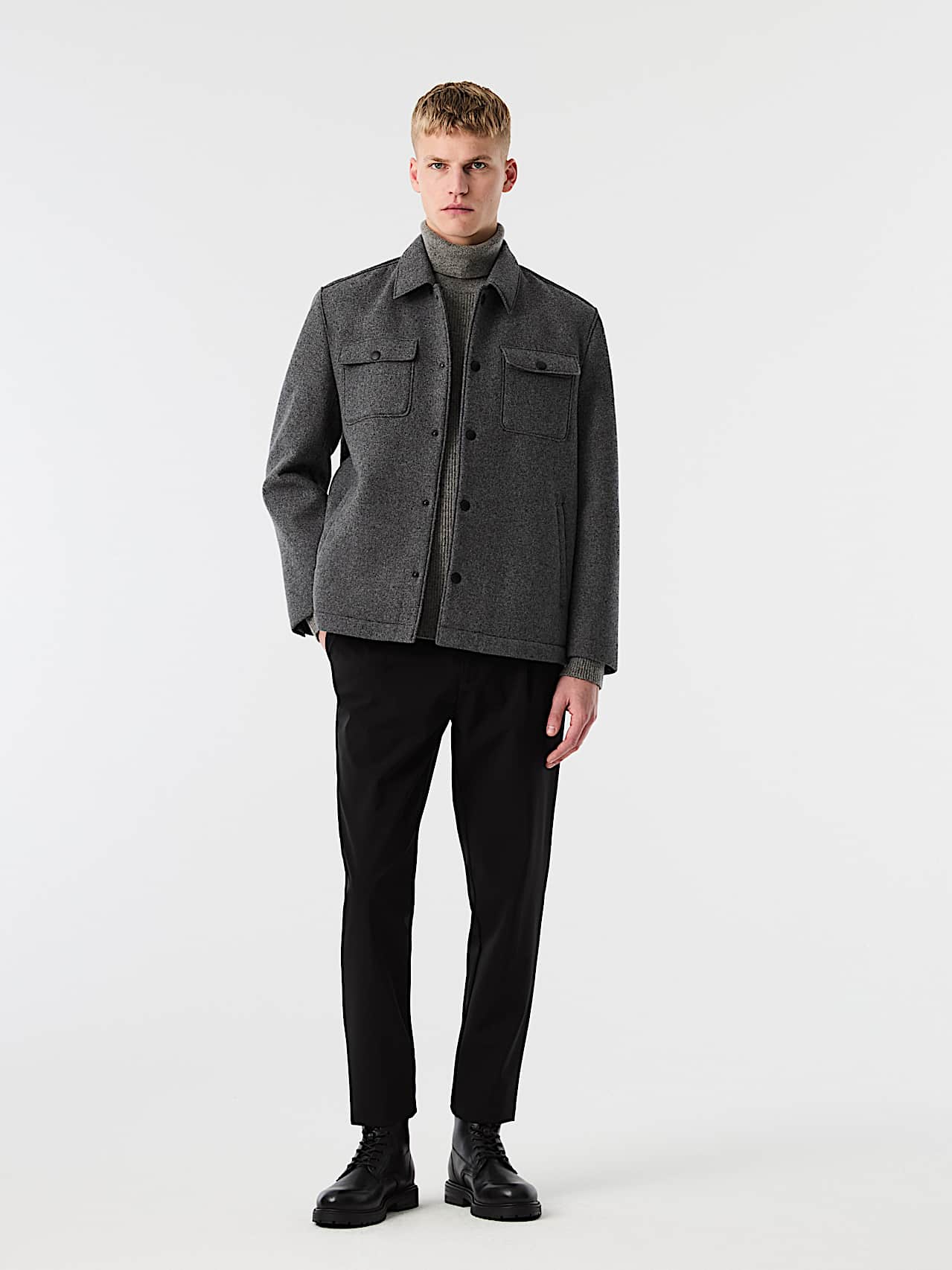 AlphaTauri | ORVILLE V1.Y10.02 | Sovracamicia in lana tecnica in Dark Grey Melange for Uomo