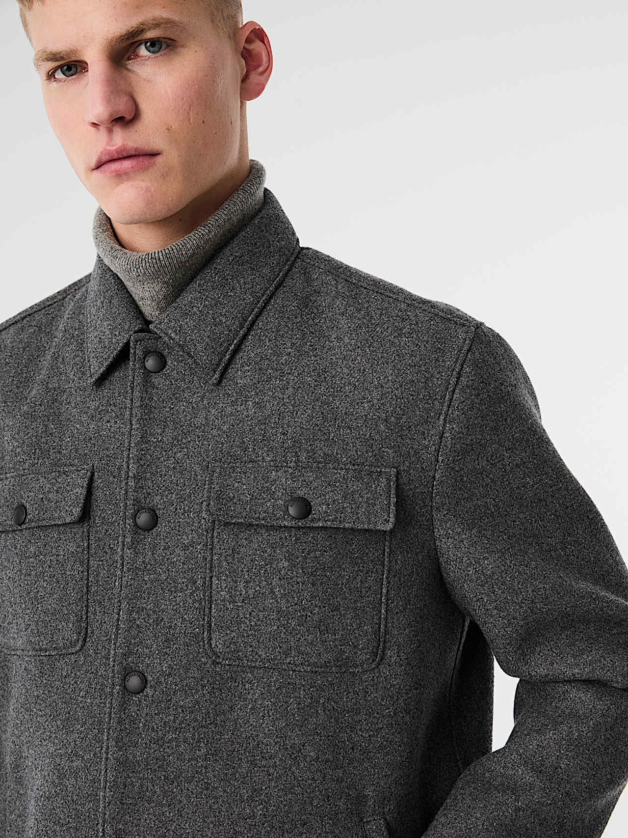 AlphaTauri | ORVILLE V1.Y10.02 | Sovracamicia in lana tecnica in Dark Grey Melange for Uomo