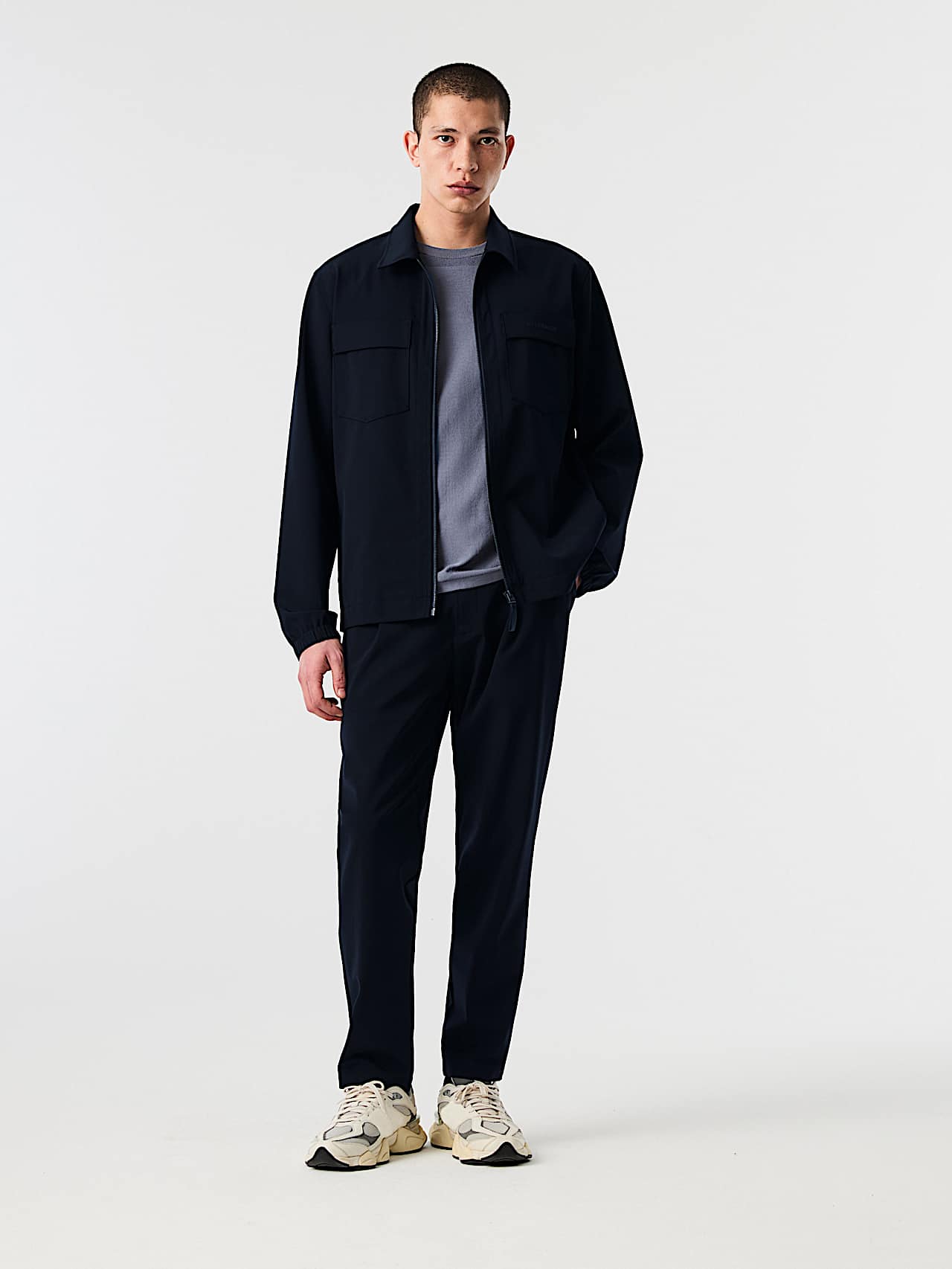 AlphaTauri | ONGERS V1.Y10.02 | Water-repellent Elegant Stretch Overshirt with 4-Way-Stretch in Dark Navy für Herren