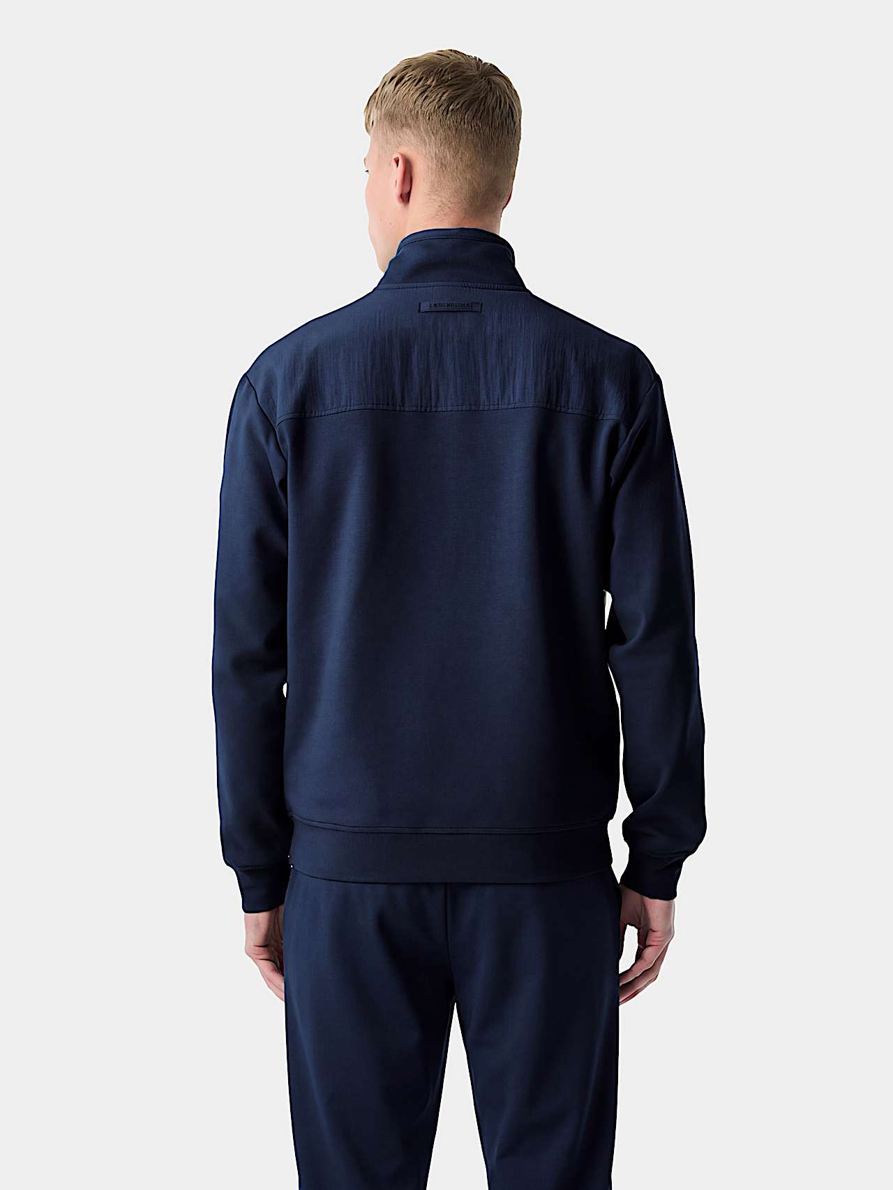 AlphaTauri | SYLVES V1.Y10.02 | Felpa ibrida con mezza cerniera in Dark Navy for Uomo