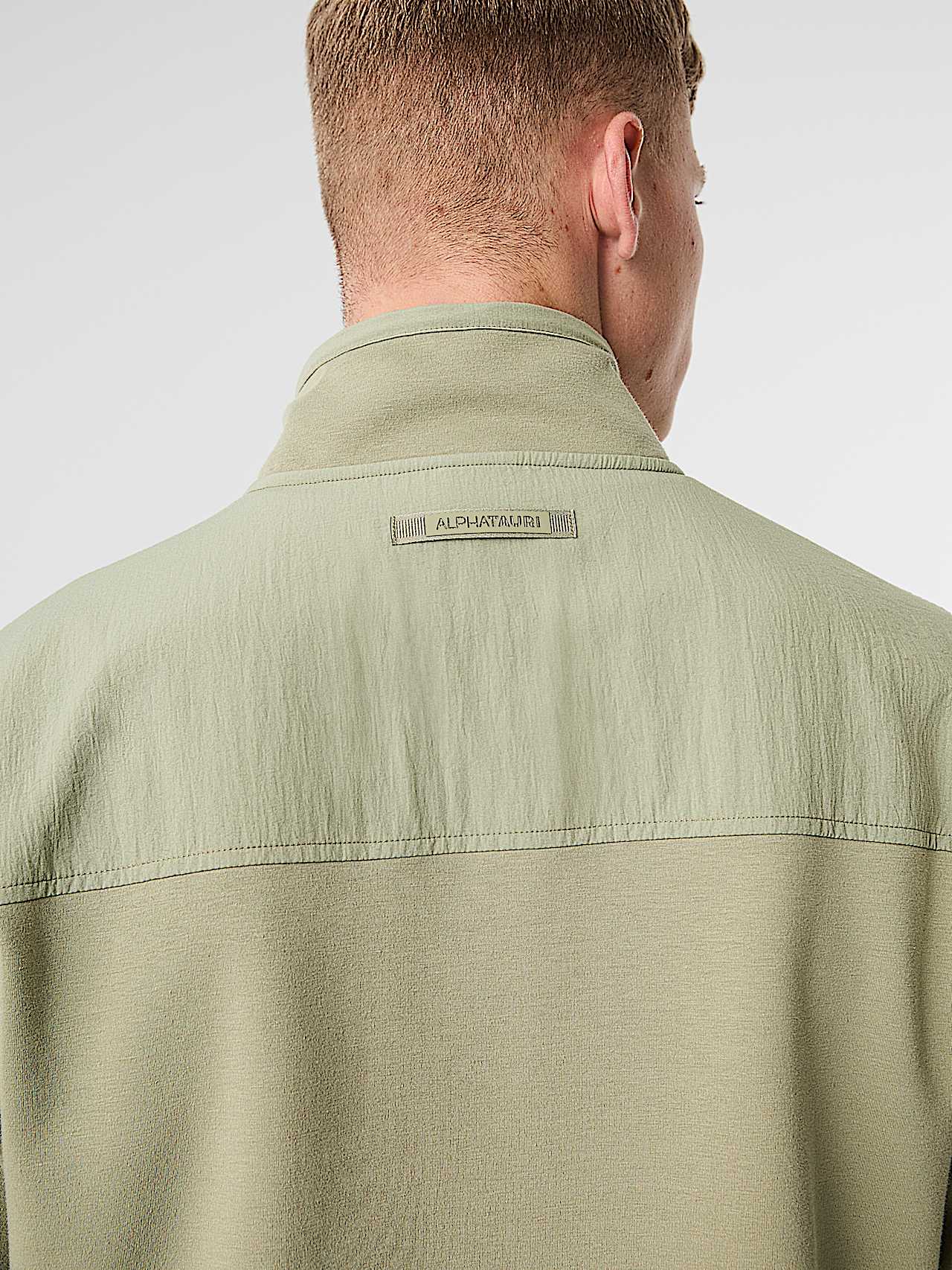 AlphaTauri | SYLVES V1.Y10.02 | Hybrid Halfzip Sweatshirt in Dark Sage for Homme