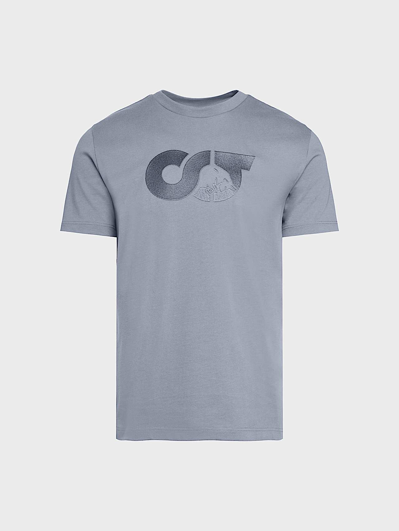 AlphaTauri | JILLE V1.Y10.02 | Organic Cotton T-Shirt with embroidered Logo in Grey Blue for Men