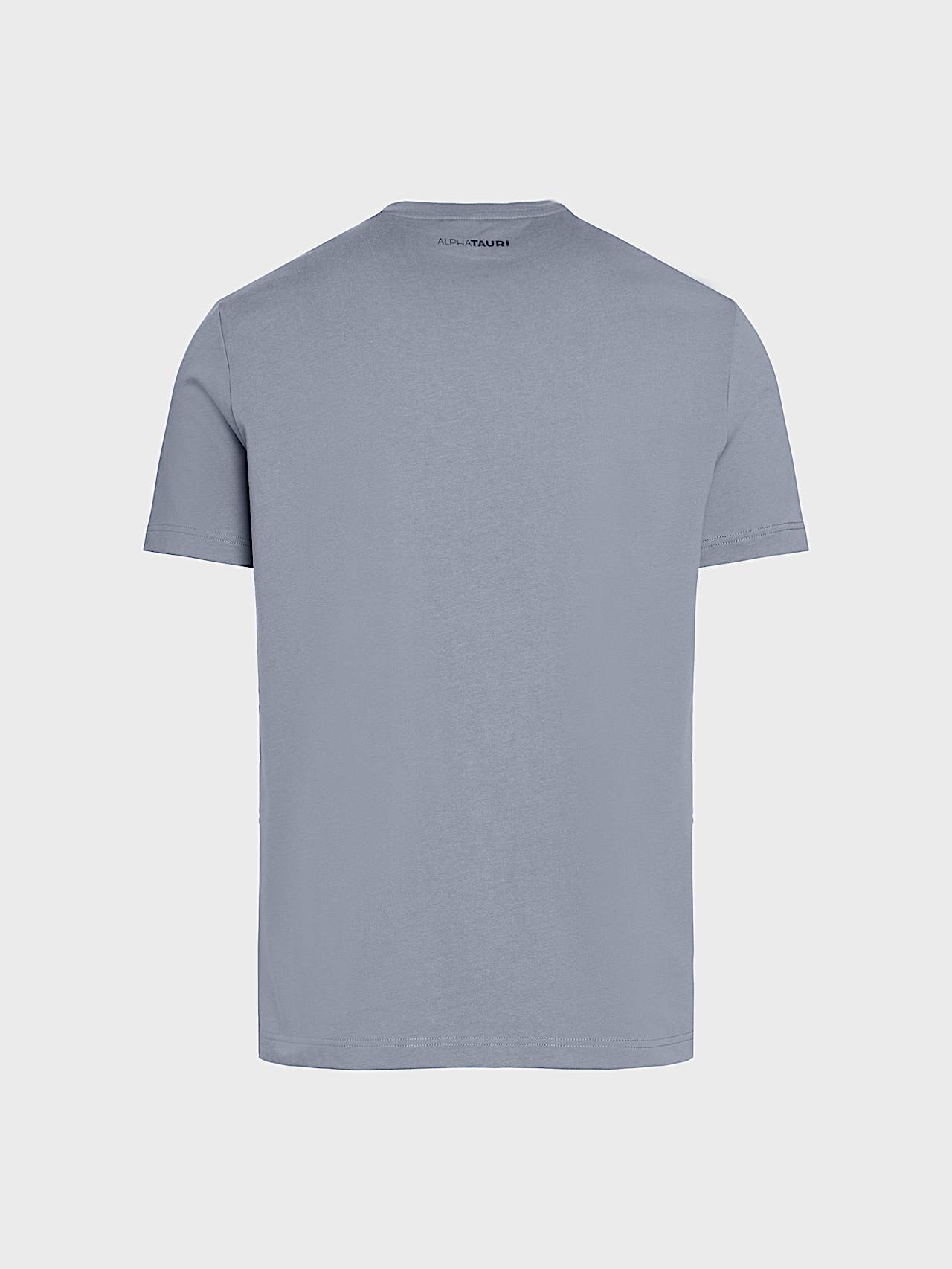 AlphaTauri | JILLE V1.Y10.02 | Organic Cotton T-Shirt with embroidered Logo in Grey Blue for Men