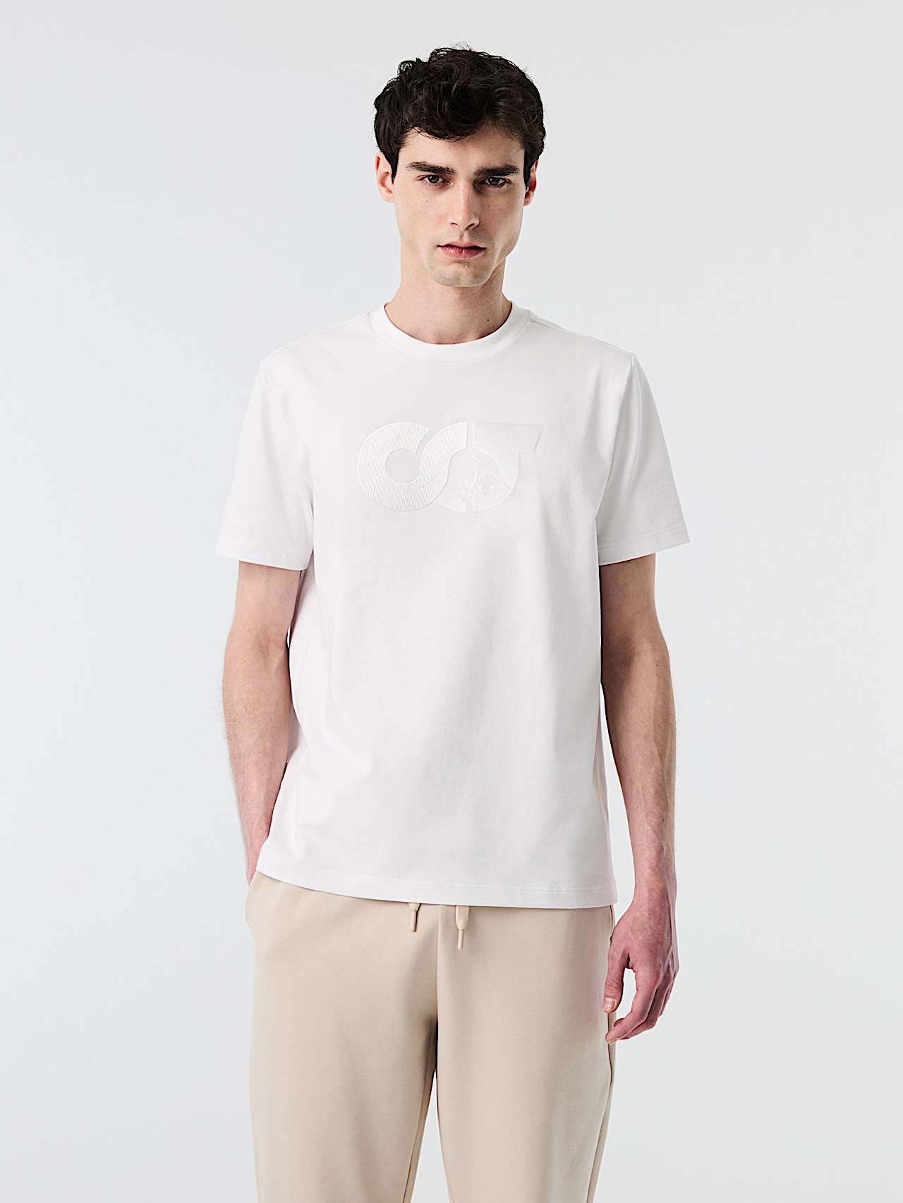 AlphaTauri | JILLE V1.Y10.02 | Maglietta in cotone biologico con logo ricamato in White for Uomo