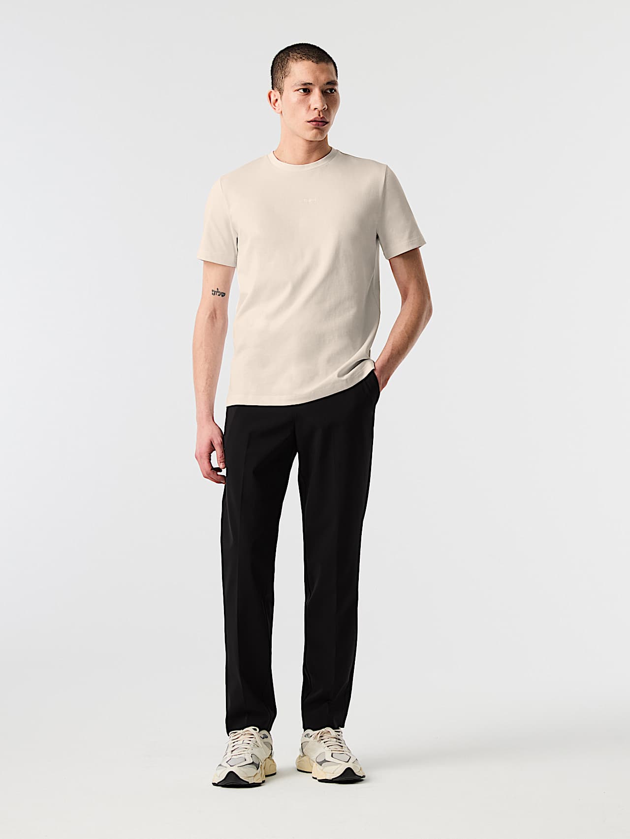 AlphaTauri | JOULON V1.Y10.02 | Organic Cotton T-Shirt with Logo Print in Stone für Herren