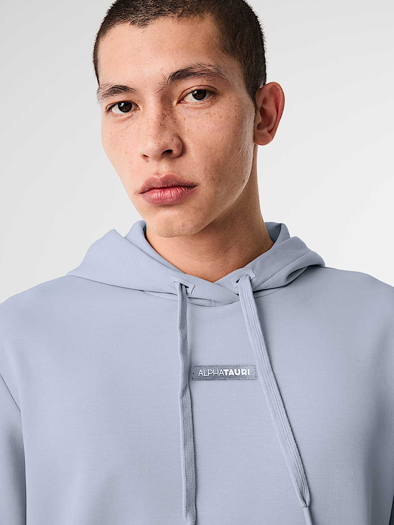 AlphaTauri | SKY V2.Y9.02 | Hoodie with Logo Tape in Grey Blue for Homme