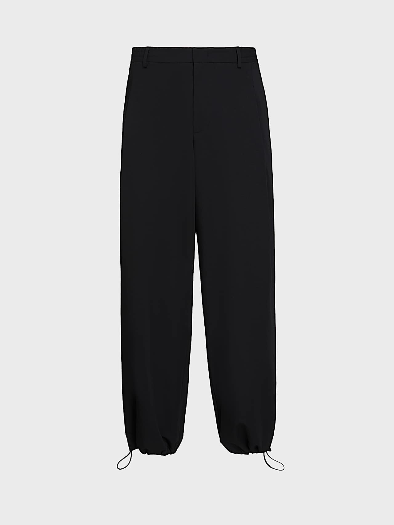 AlphaTauri | PORTER V1.Y10.02 | Pantaloni a gamba larga morbidi con pieghe e fondo gamba regolabile in Black for Uomo