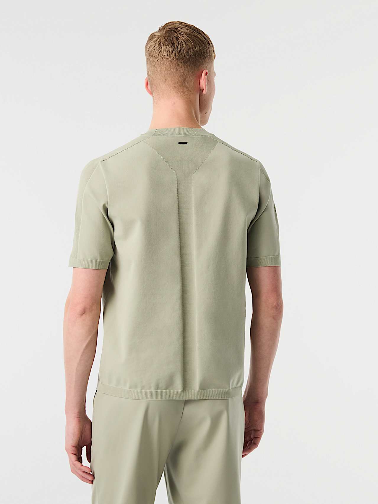 AlphaTauri | FARIS V1.Y10.02 | 3D Knit Loose Fit T-Shirt in Dark Sage for Men